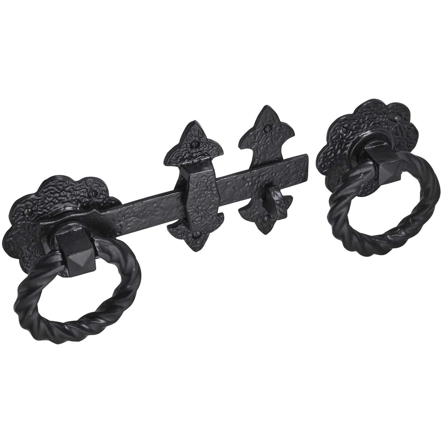 210mm 8" No.4416 Old Hill Ironworks Fleur de Lys Heavy Duty Twisted Ring Gate Latch
