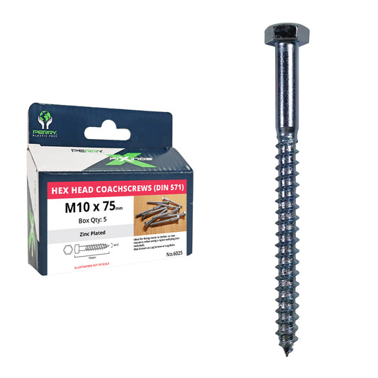 No.6025/PP Coach Screws (DIN 571) - Hex Head