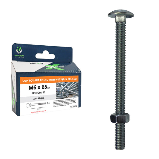 No.6026/PP Cup Square Bolts (DIN 603/555) - with Hex Nuts