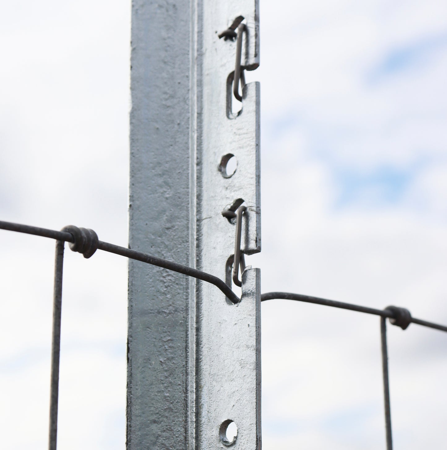 1.8m No.2170/INTER QuickClip Metal Fencing System - Intermediate Post with 11 Holes and Anti-Pull SS