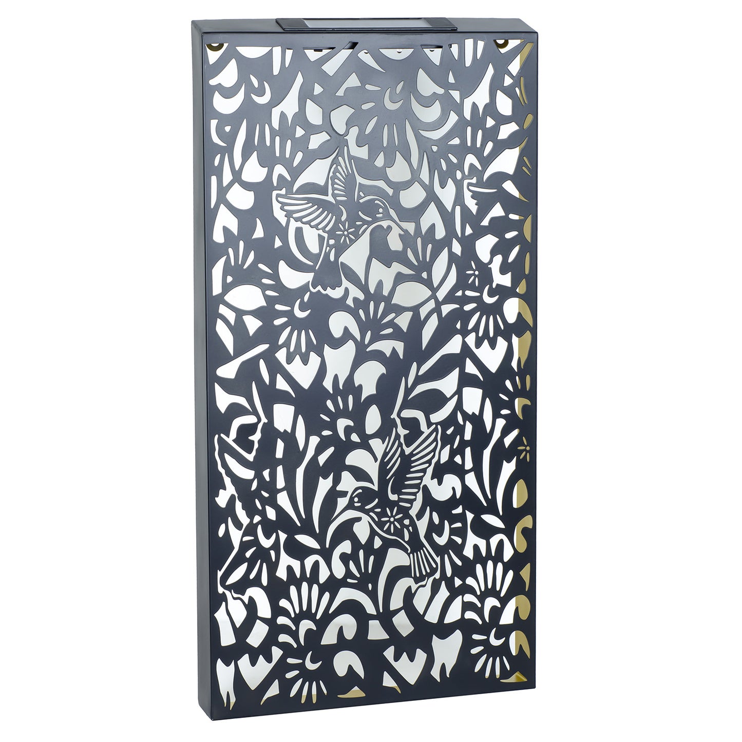 No.PA1017BK Large Metal Hummingbird Solar Wall Panel