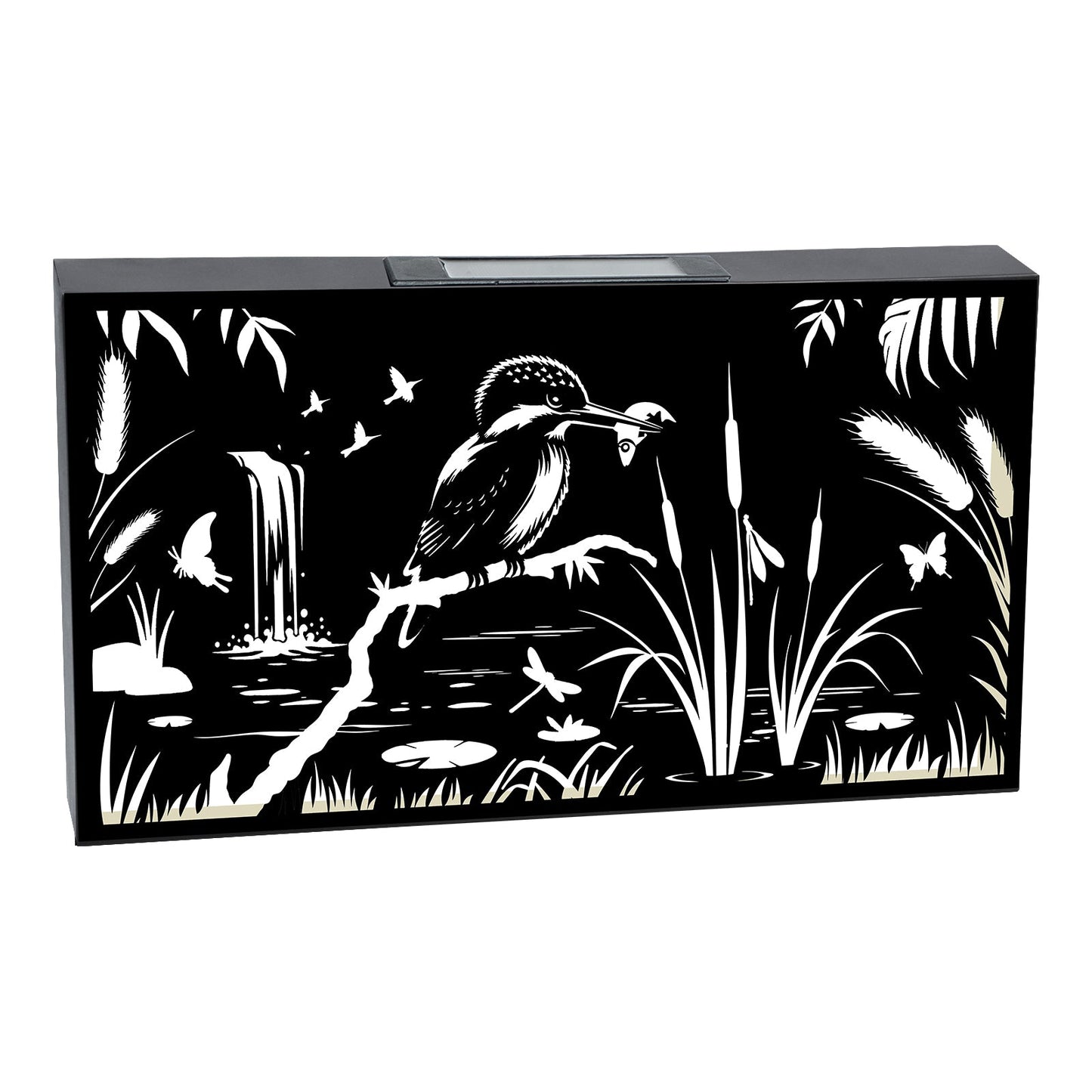 No.PA1031BK Metal Landscape Solar Wall Panel - Kingfisher