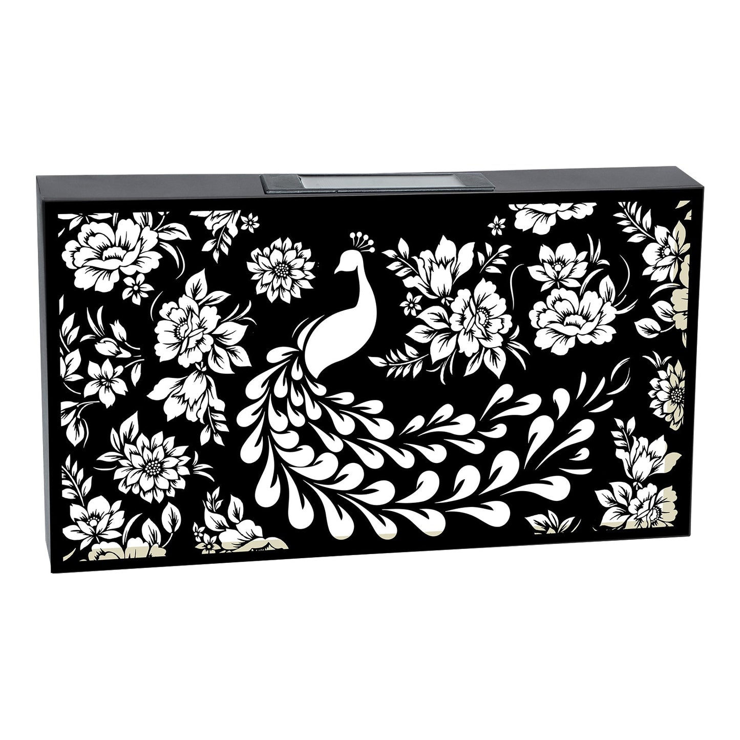 No.PA1032BK Metal Landscape Solar Wall Panel - Peacock