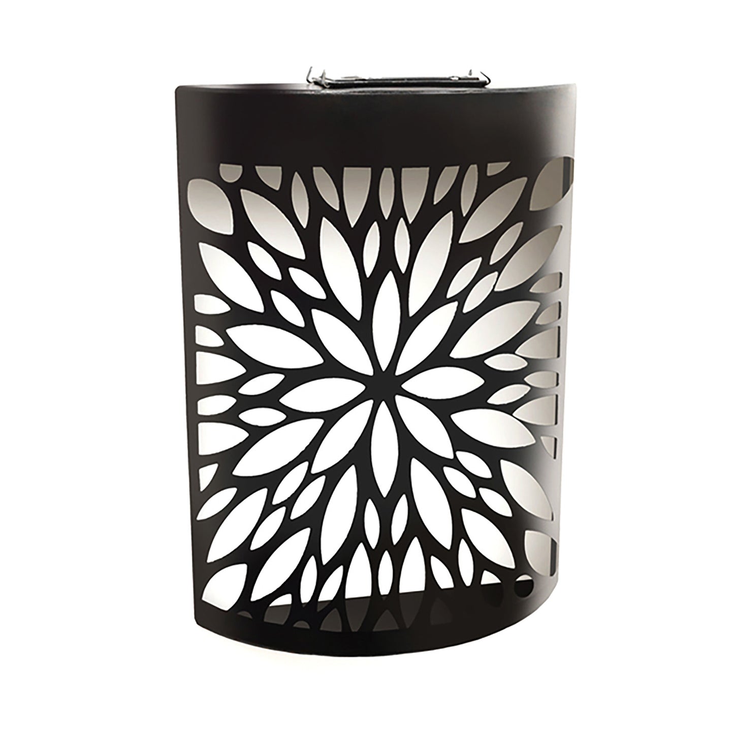 No.PA1051BK Small Metal Curved Abstract Flower Solar Wall Panel