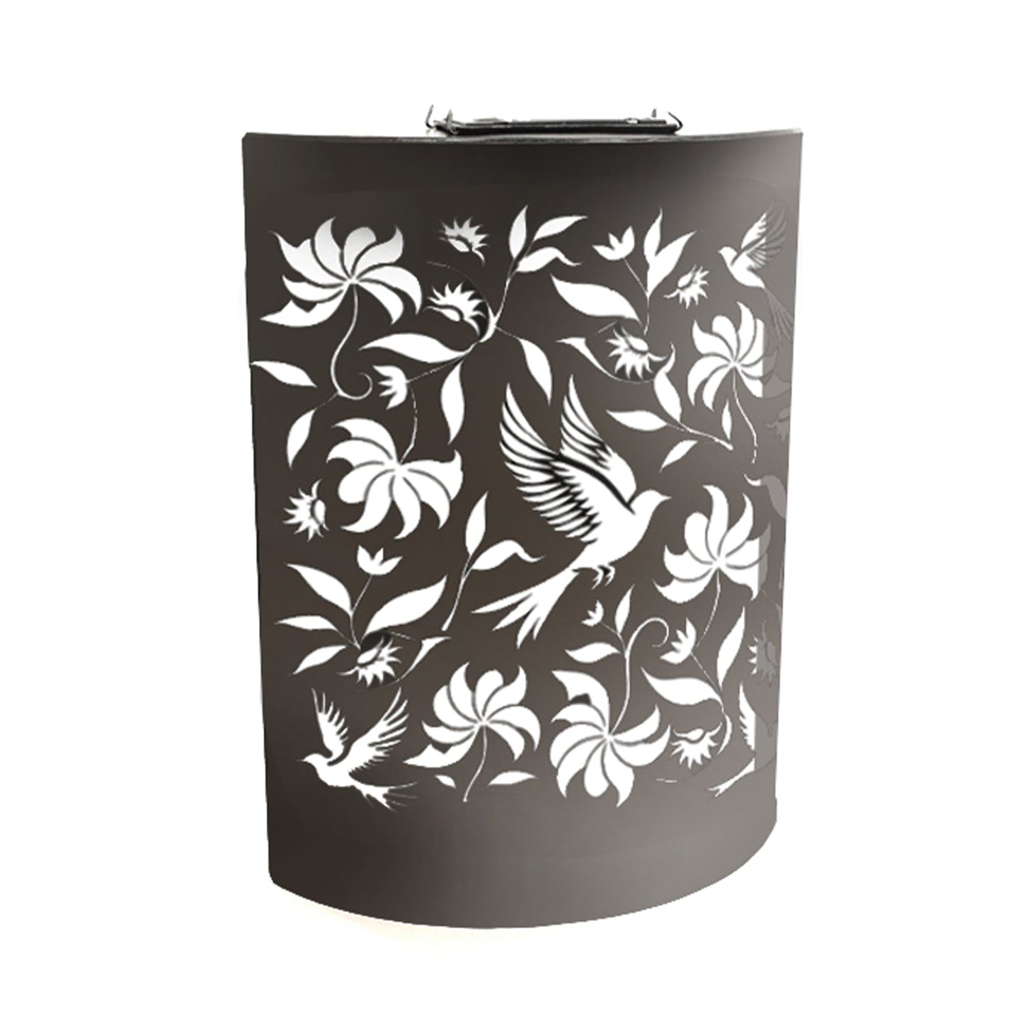 No.PA1056BK Metal Small Curved Solar Wall Panel - Birds