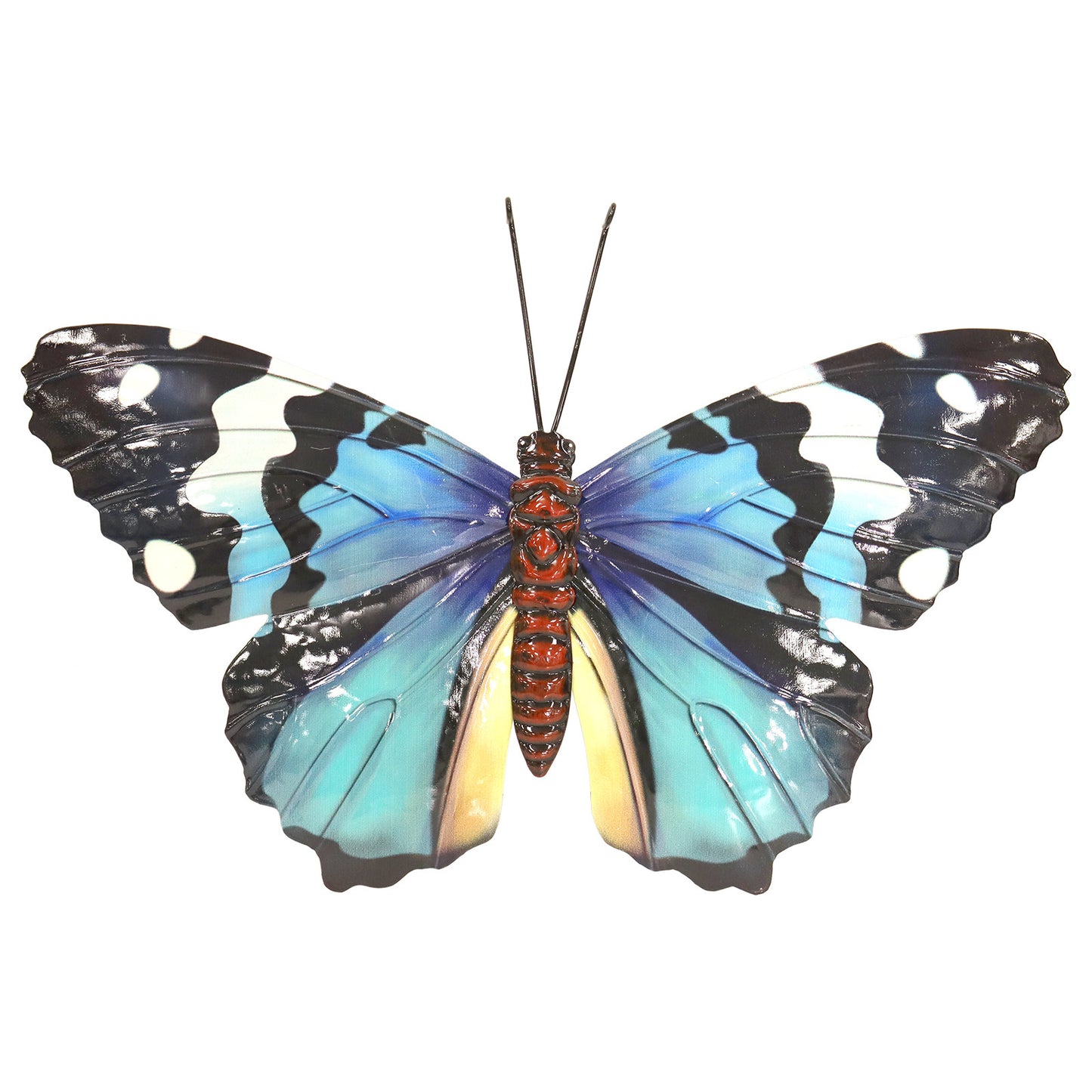 No.PA1703 Medium Metal Blue Butterfly Wall Art