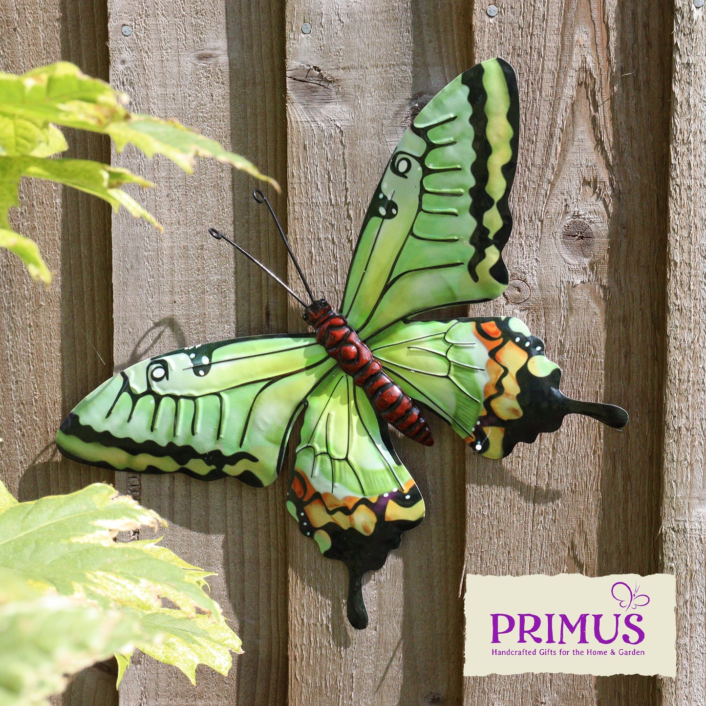 No.PA1704 Medium Metal Green Butterfly Wall Art