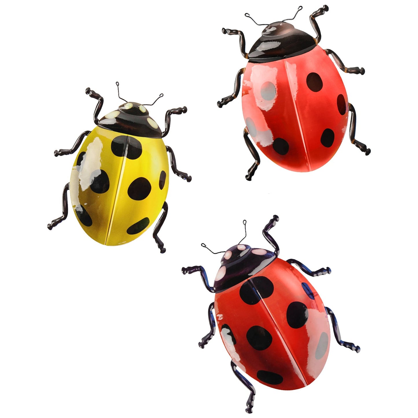 No.PA1720 Metal Ladybird Wall Art - Set of 3