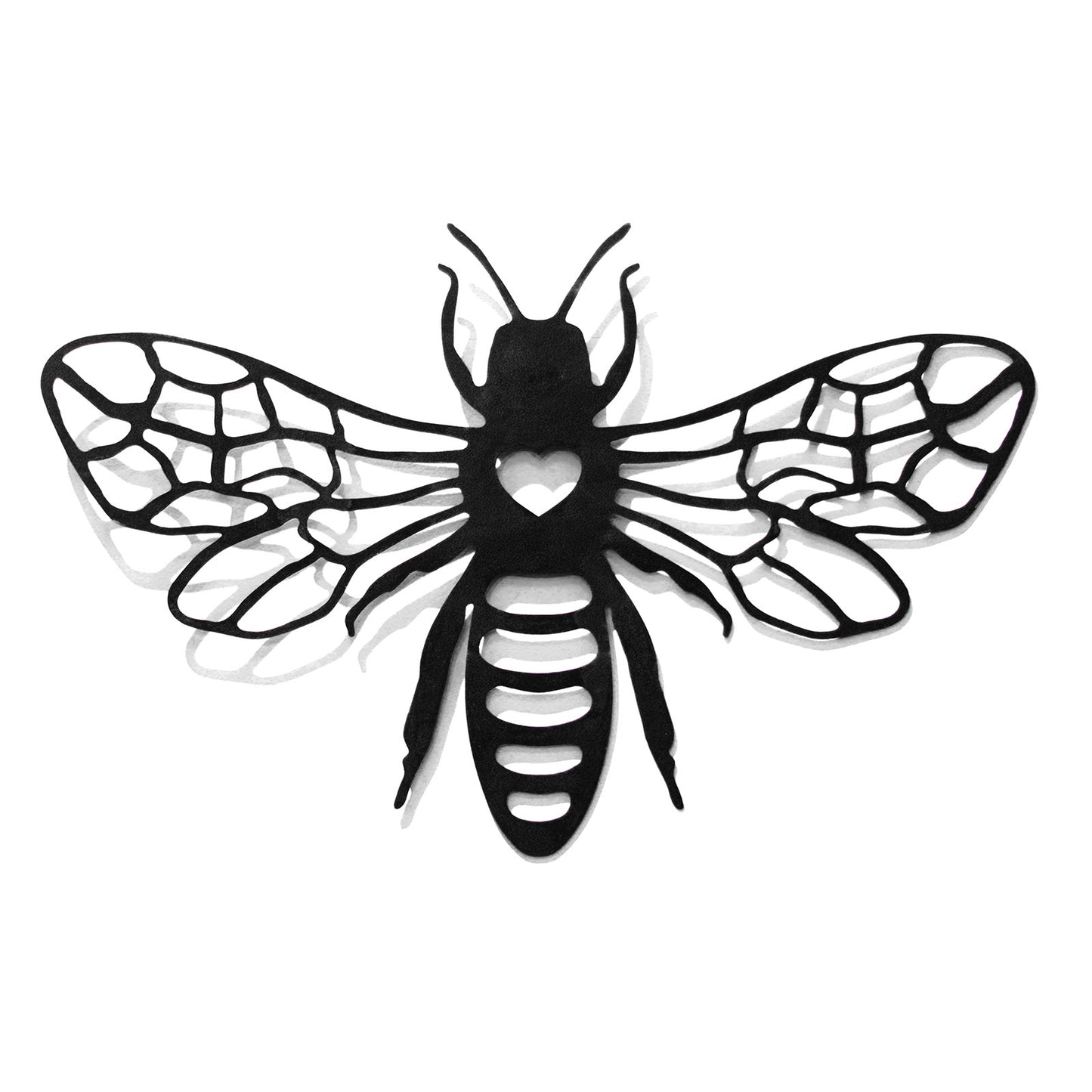 No.PA5000BK Black Metal Honey Bee Silhouette Wall Art