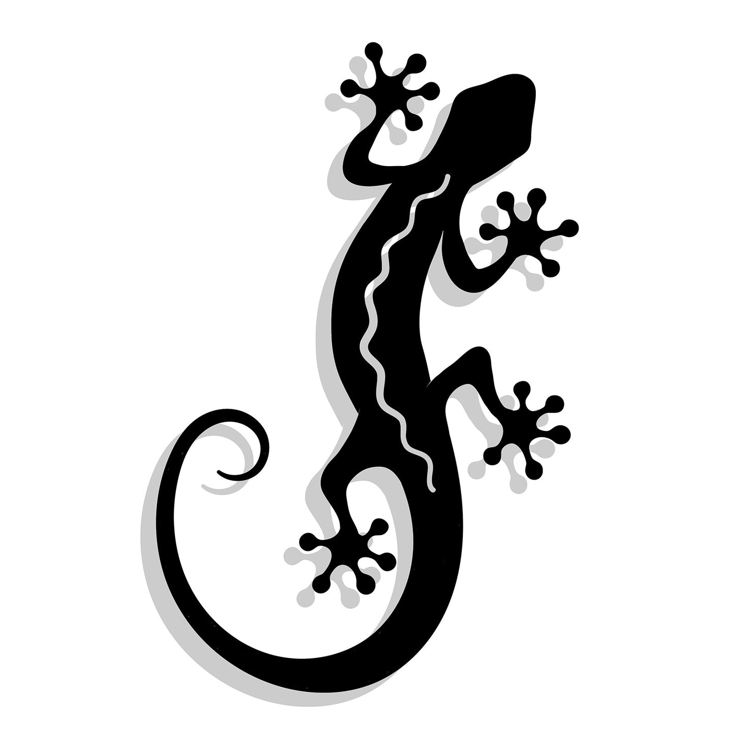 No.PA5001BK Black Metal Gecko Silhouette Wall Art