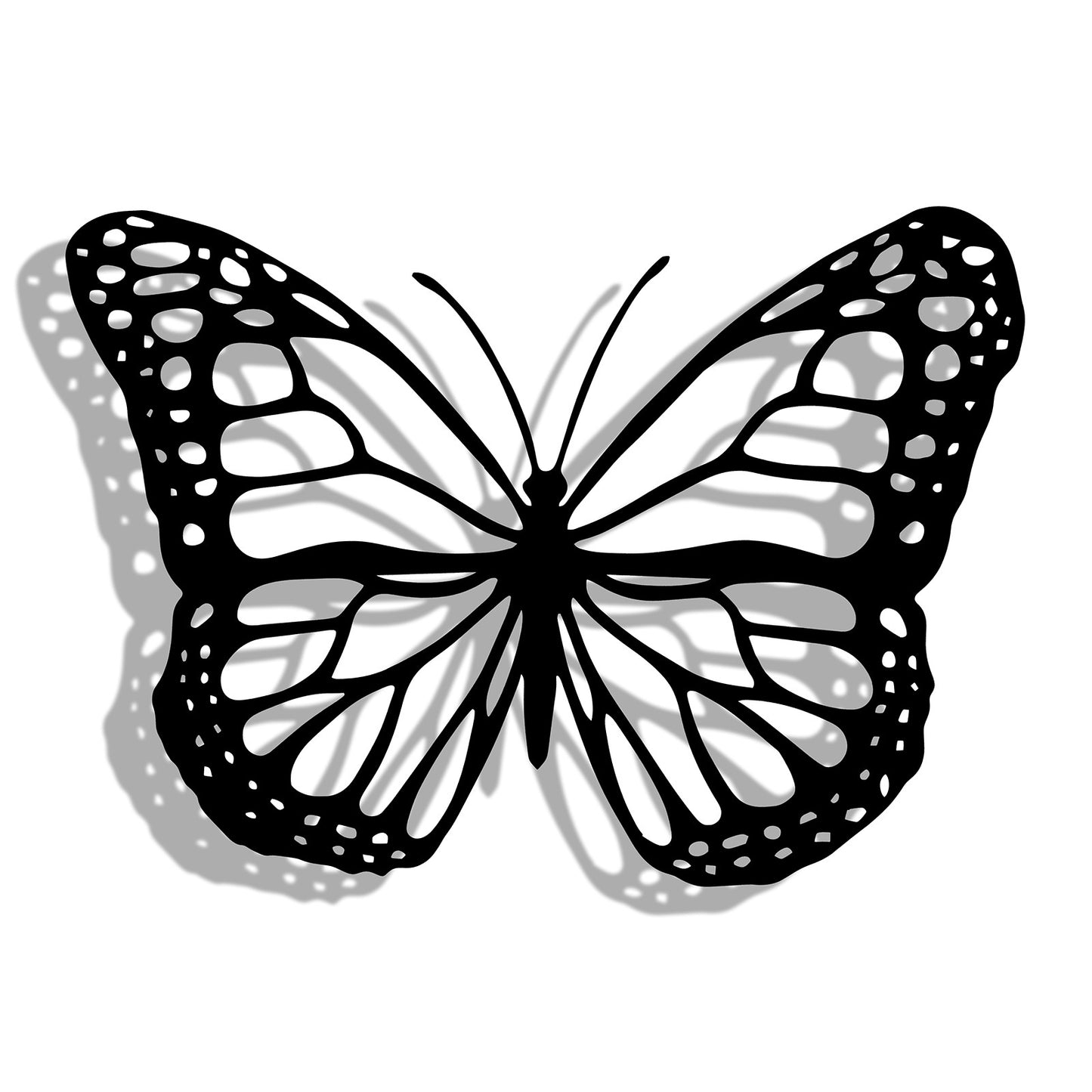 No.PA5002BK Black Metal Butterfly Silhouette Wall Art