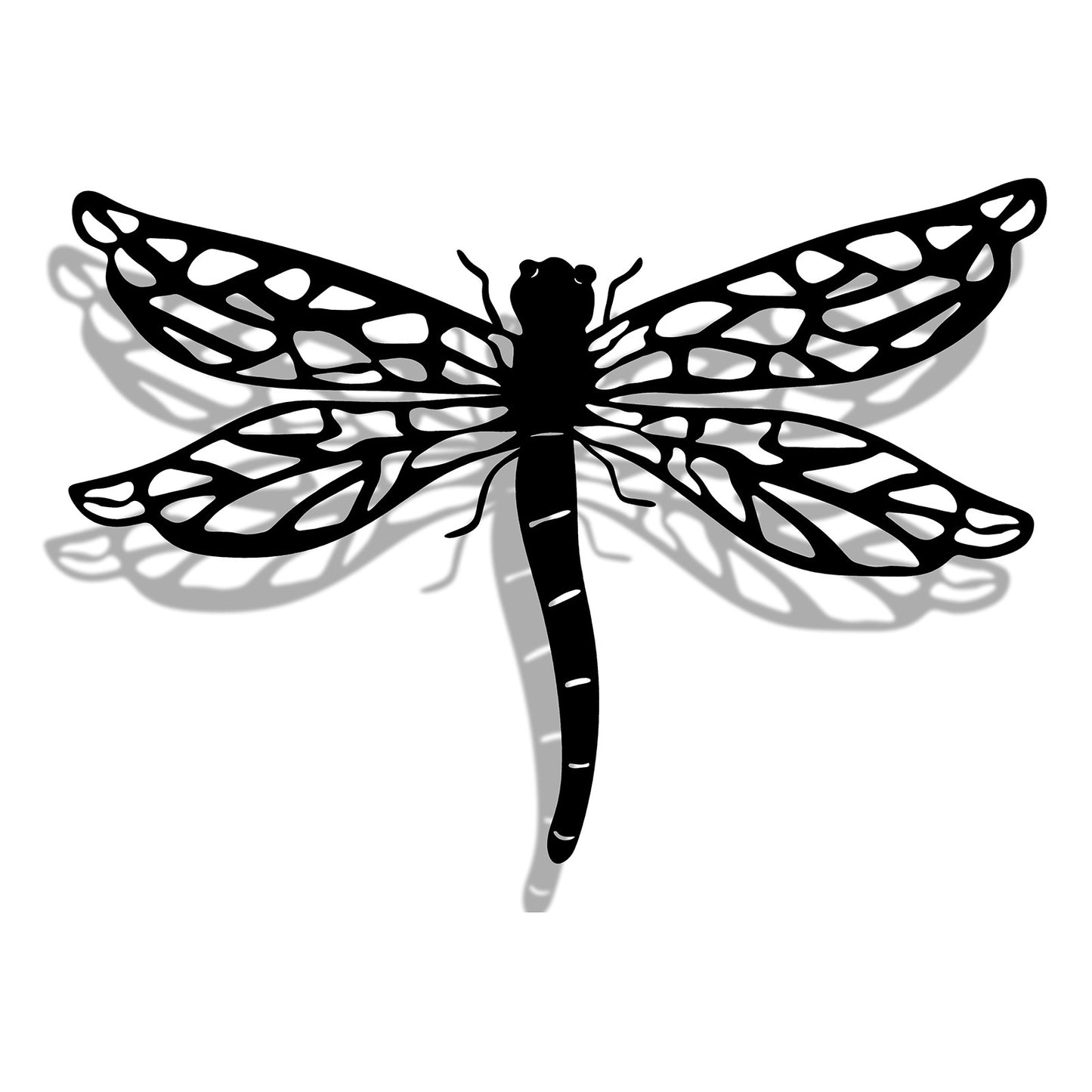 No.PA5003BK Black Metal Dragonfly Silhouette Wall Art