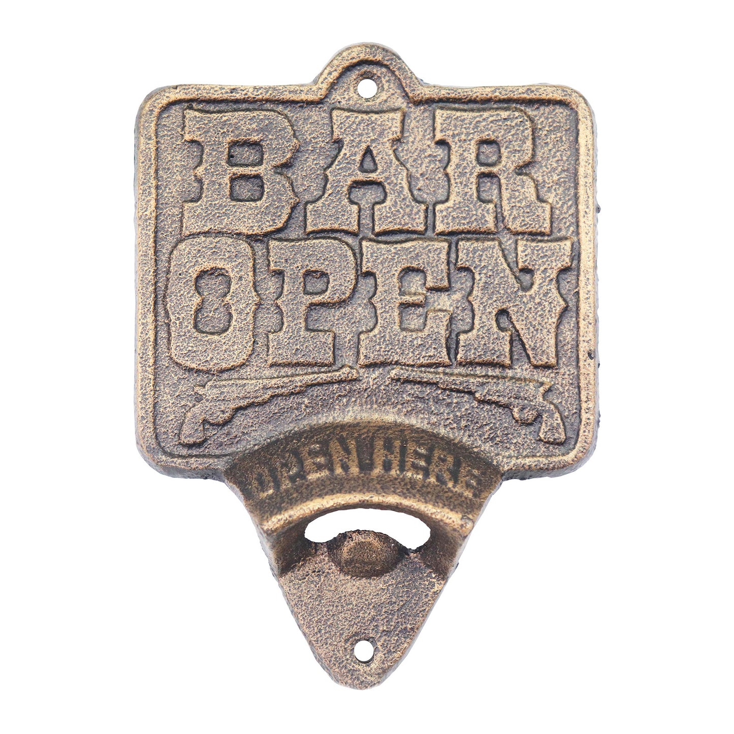 No.PC5804 Cast Iron Wall Mounted Bottle Opener 'Bar Open'