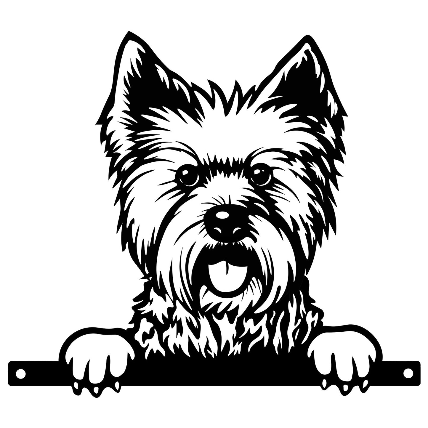 No.PF1022 Metal West Highland Terrier Peeking Dog Silhouette