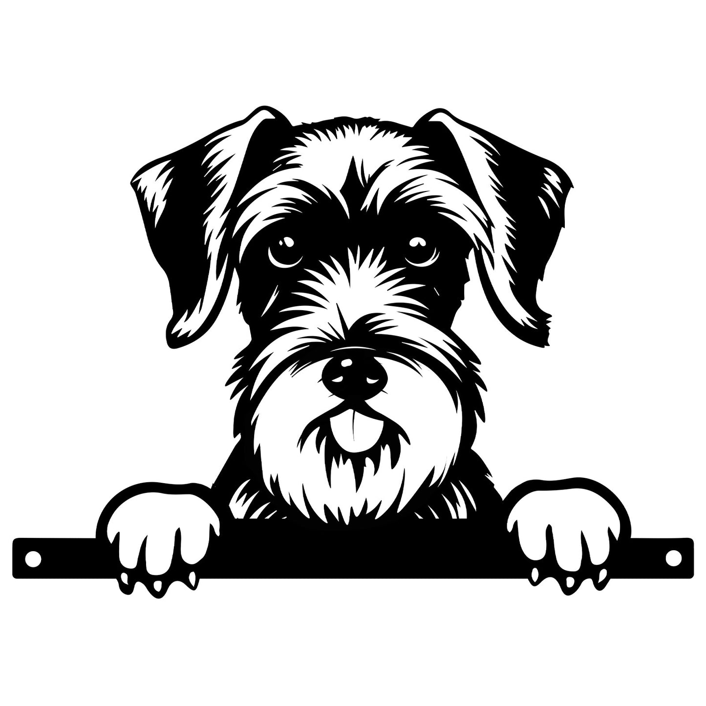No.PF1024 Metal Schnauzer Peeking Dog Silhouette