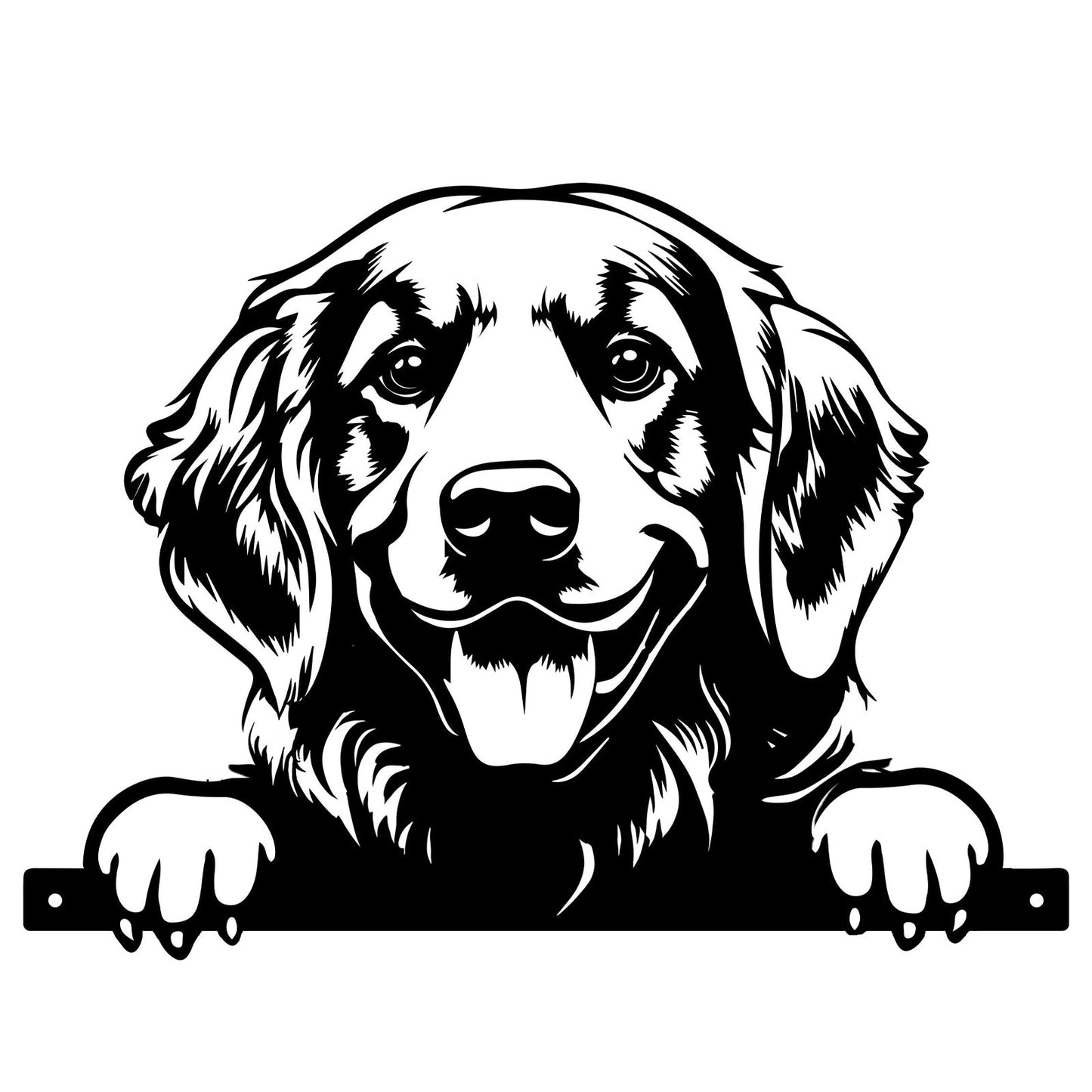 No.PF1026 Metal Peeking Dog Silhouette - Golden Retriever