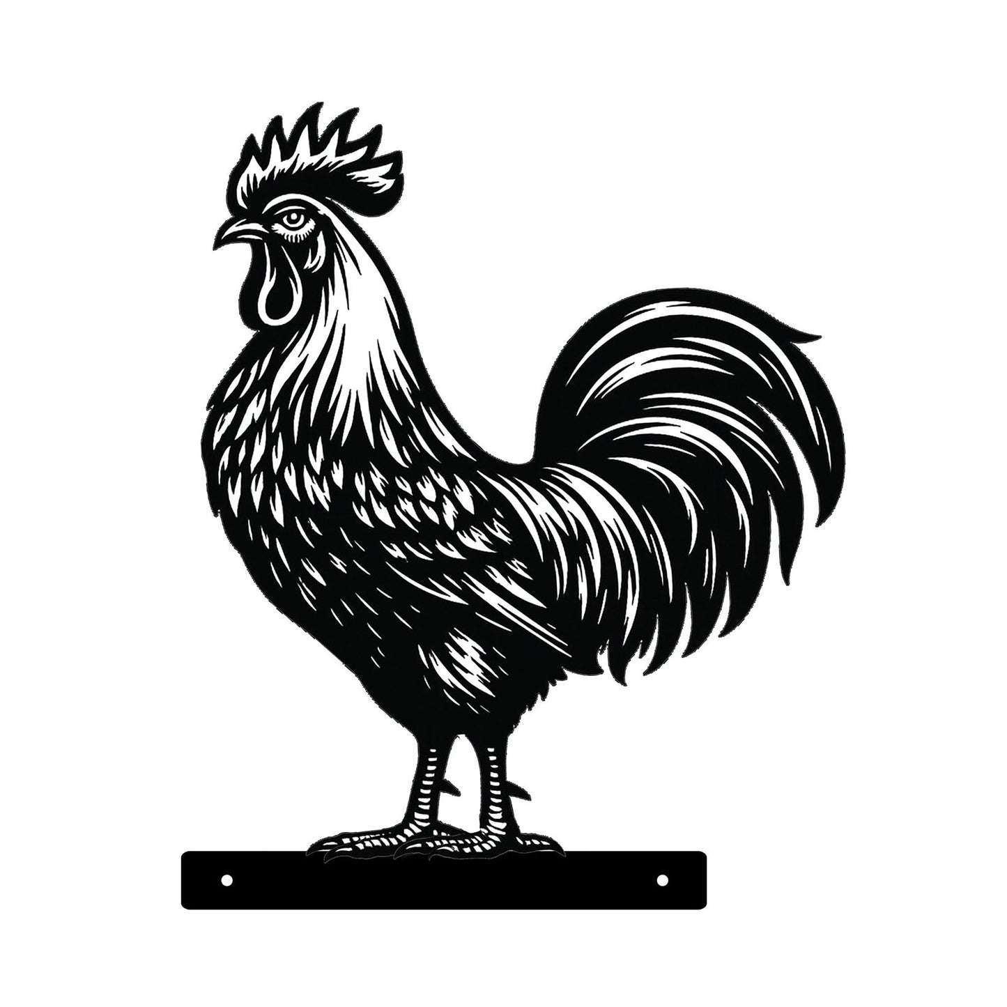 No.PF1048 Metal Peeking Farmyard Silhouette - Rooster