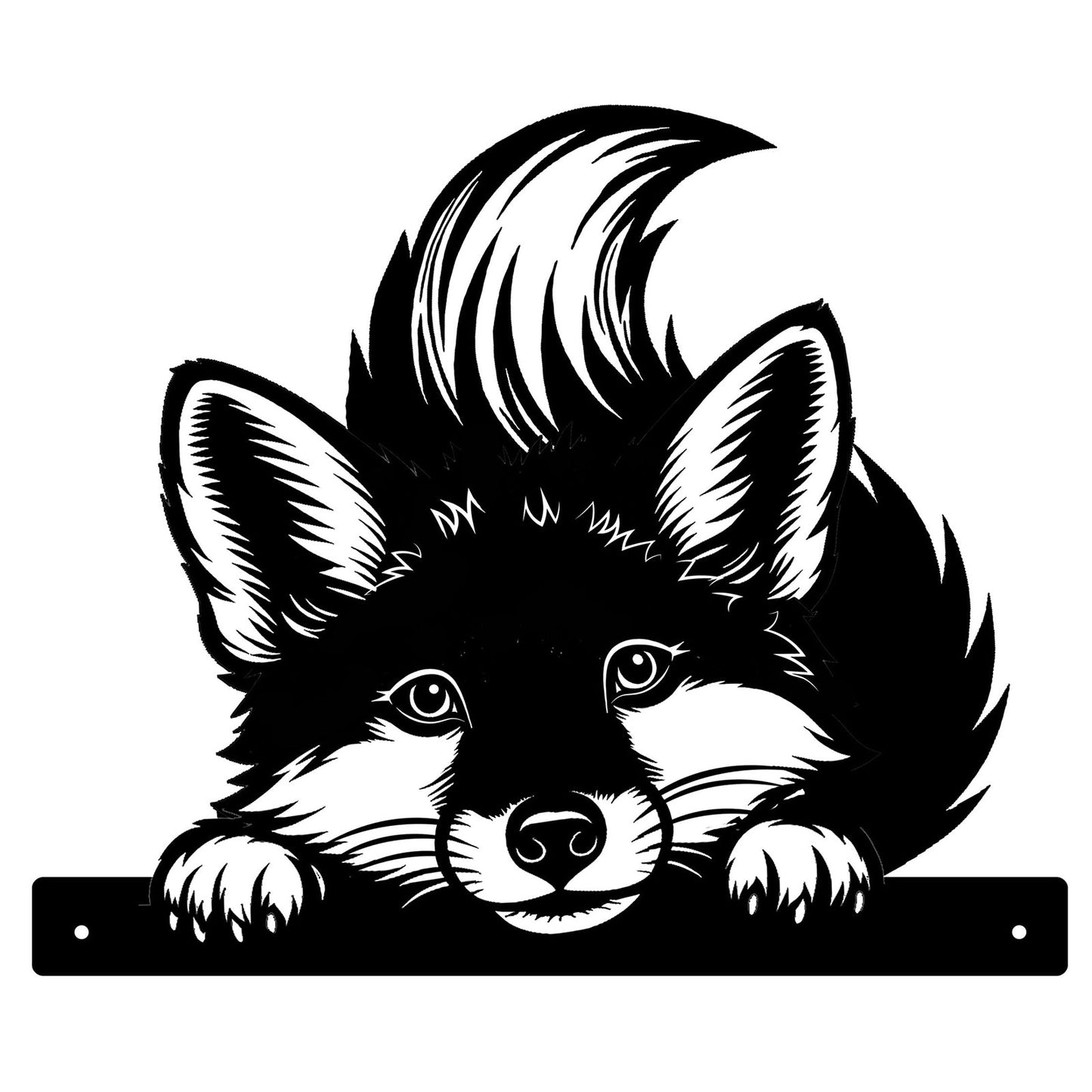 No.PF1050 Metal Peeking Wildlife Silhouette - Fox