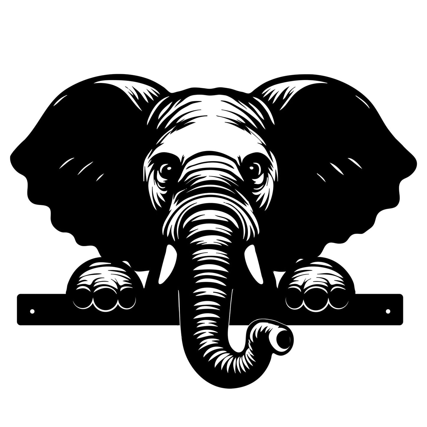 No.PF1052 Metal Peeking Zoo Silhouette - Elephant