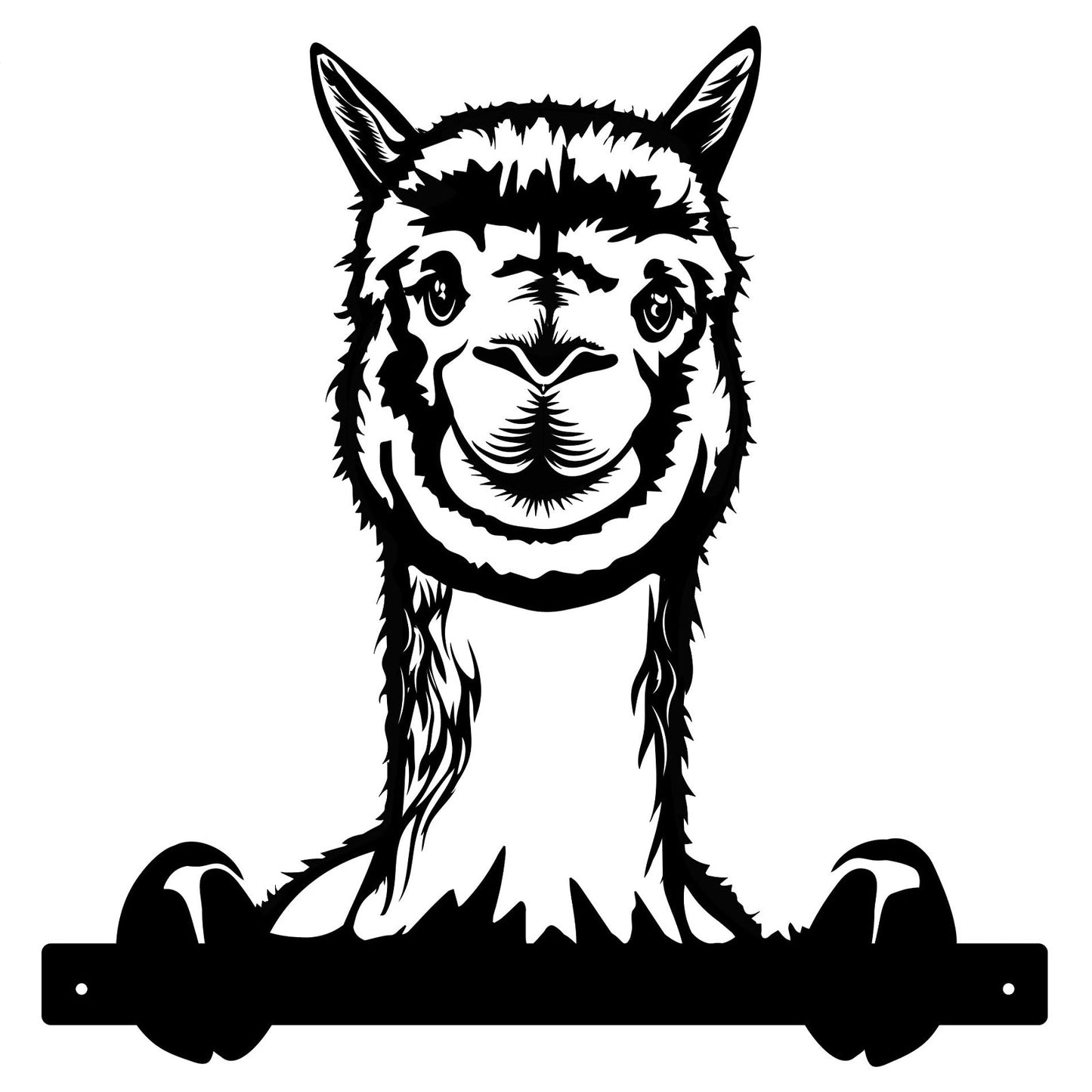 No.PF1053 Metal Peeking Farmyard Silhouette - Alpaca