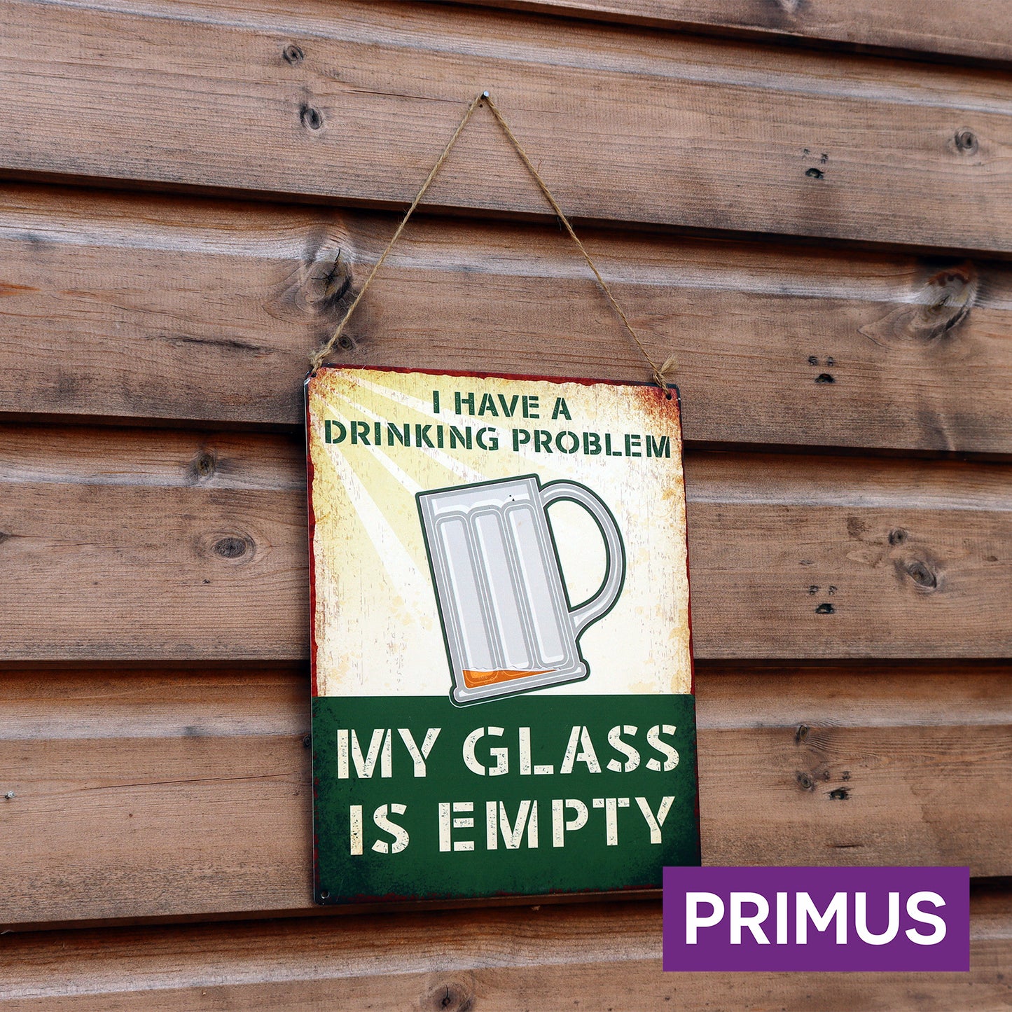 No.PH1004 My Glass is Empty Metal Wall Sign