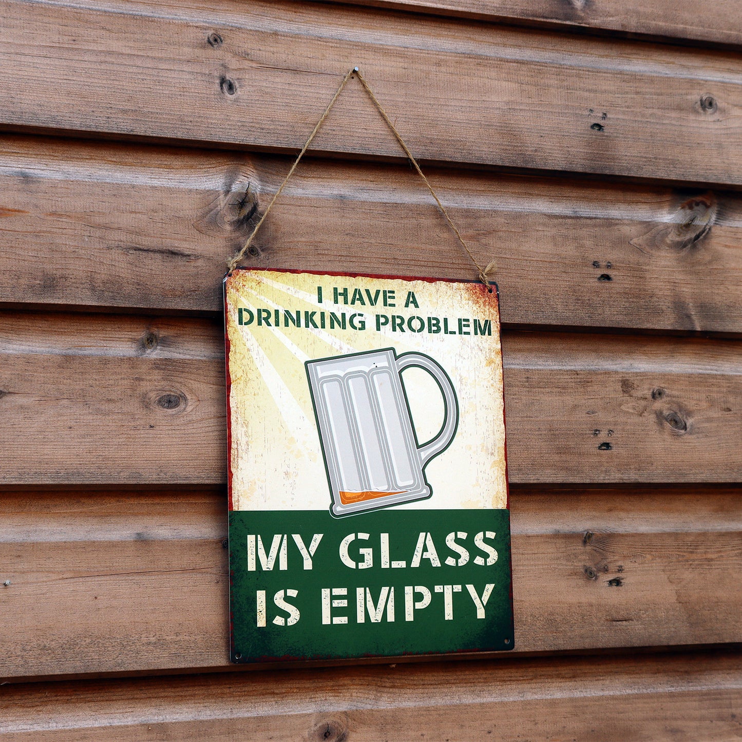 No.PH1004 My Glass is Empty Metal Wall Sign