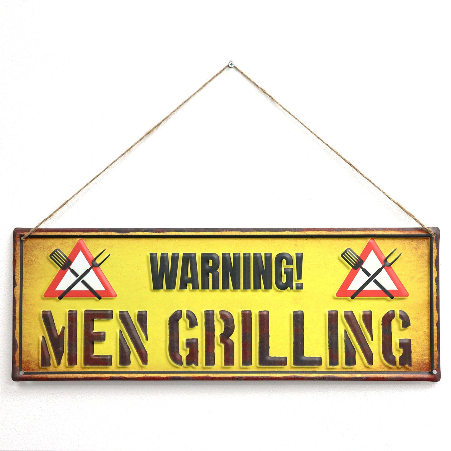 No.PH1008 Men Grilling Metal Wall Sign