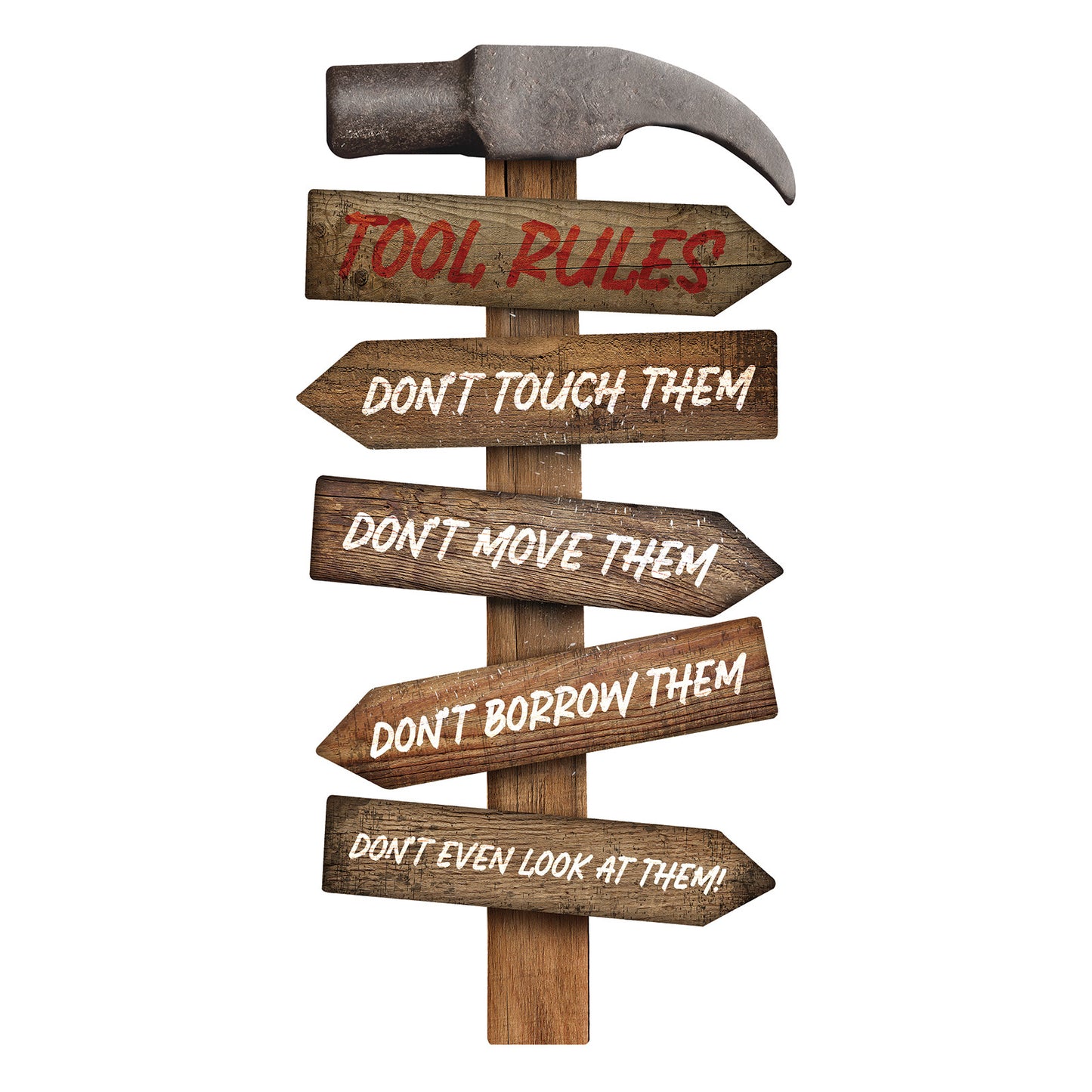 No.PH1013 Tool Rules Metal Wall Sign