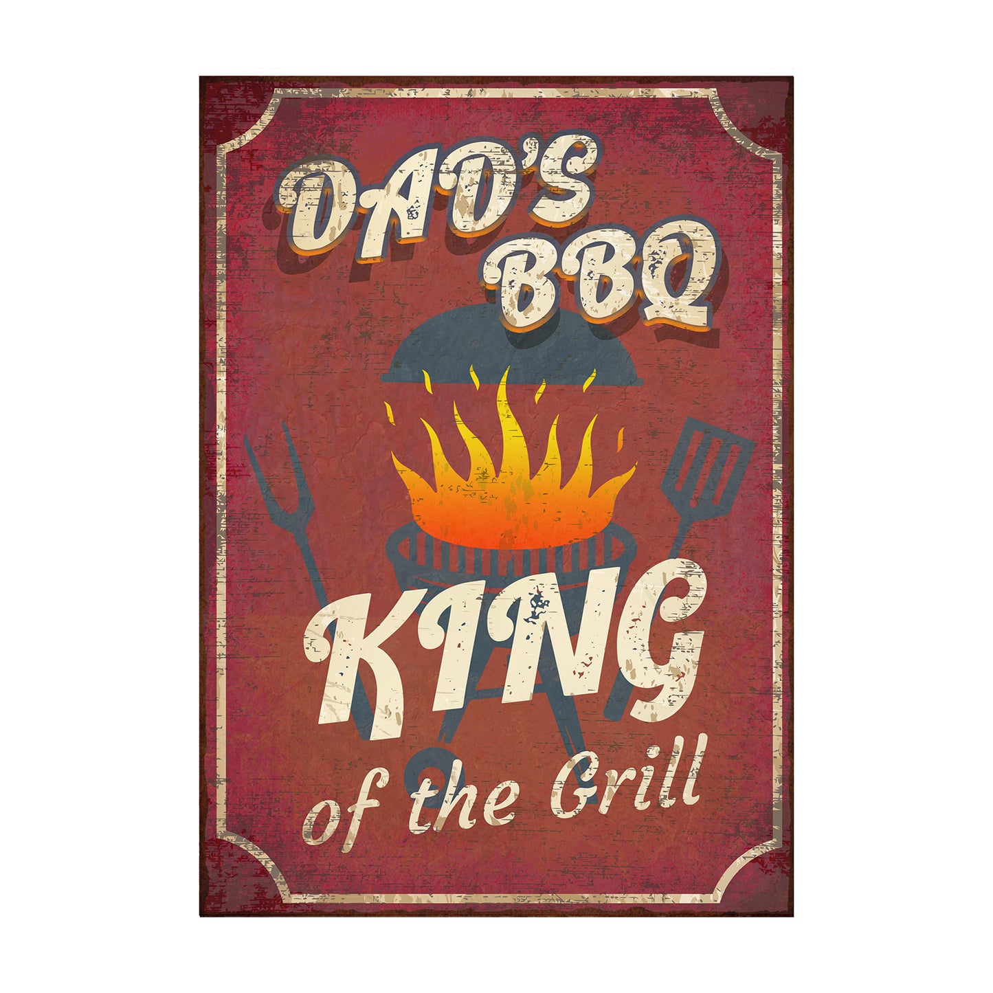 No.PH1022 King of the Grill Metal Wall Sign