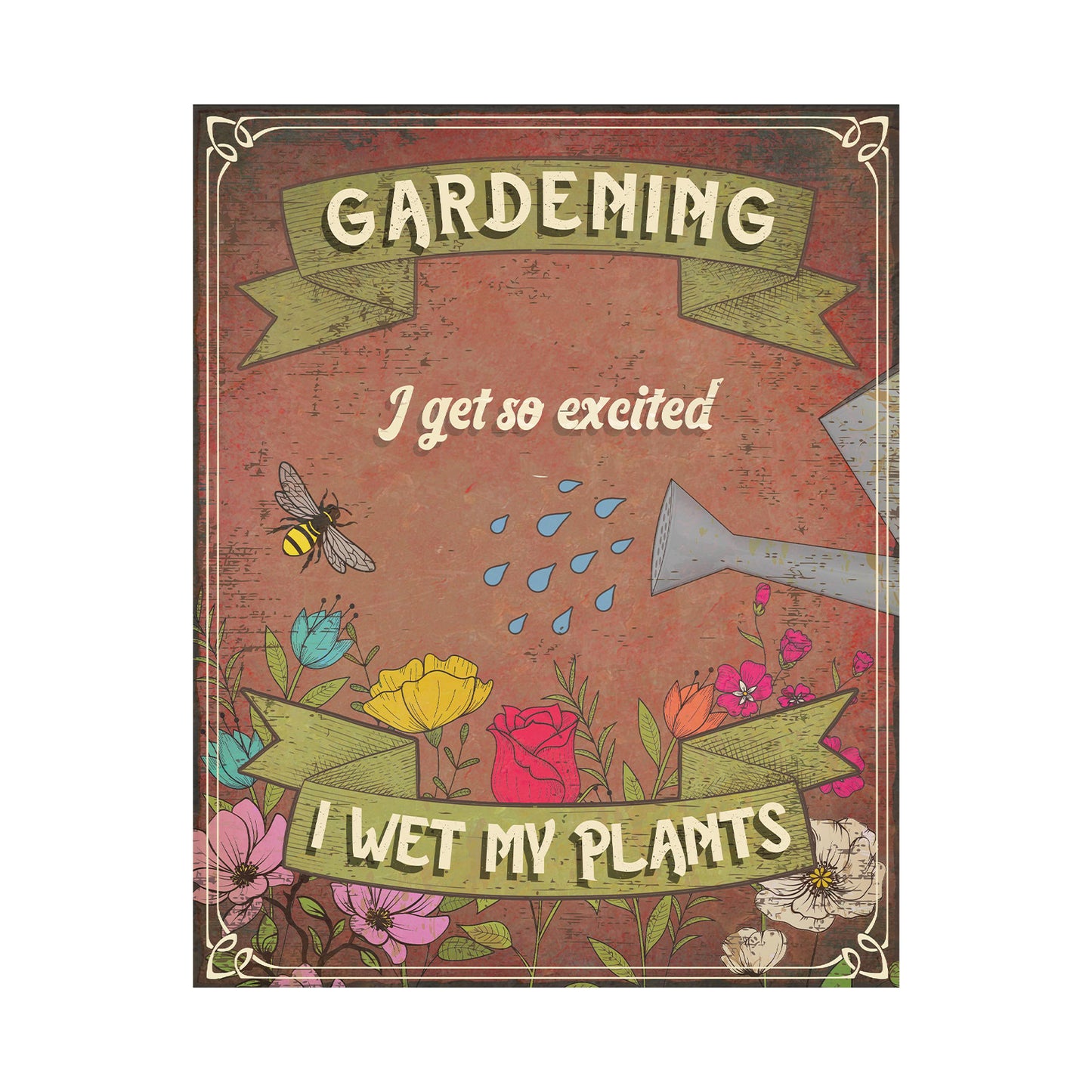 No.PH1025 Wet My Plants Metal Wall Sign