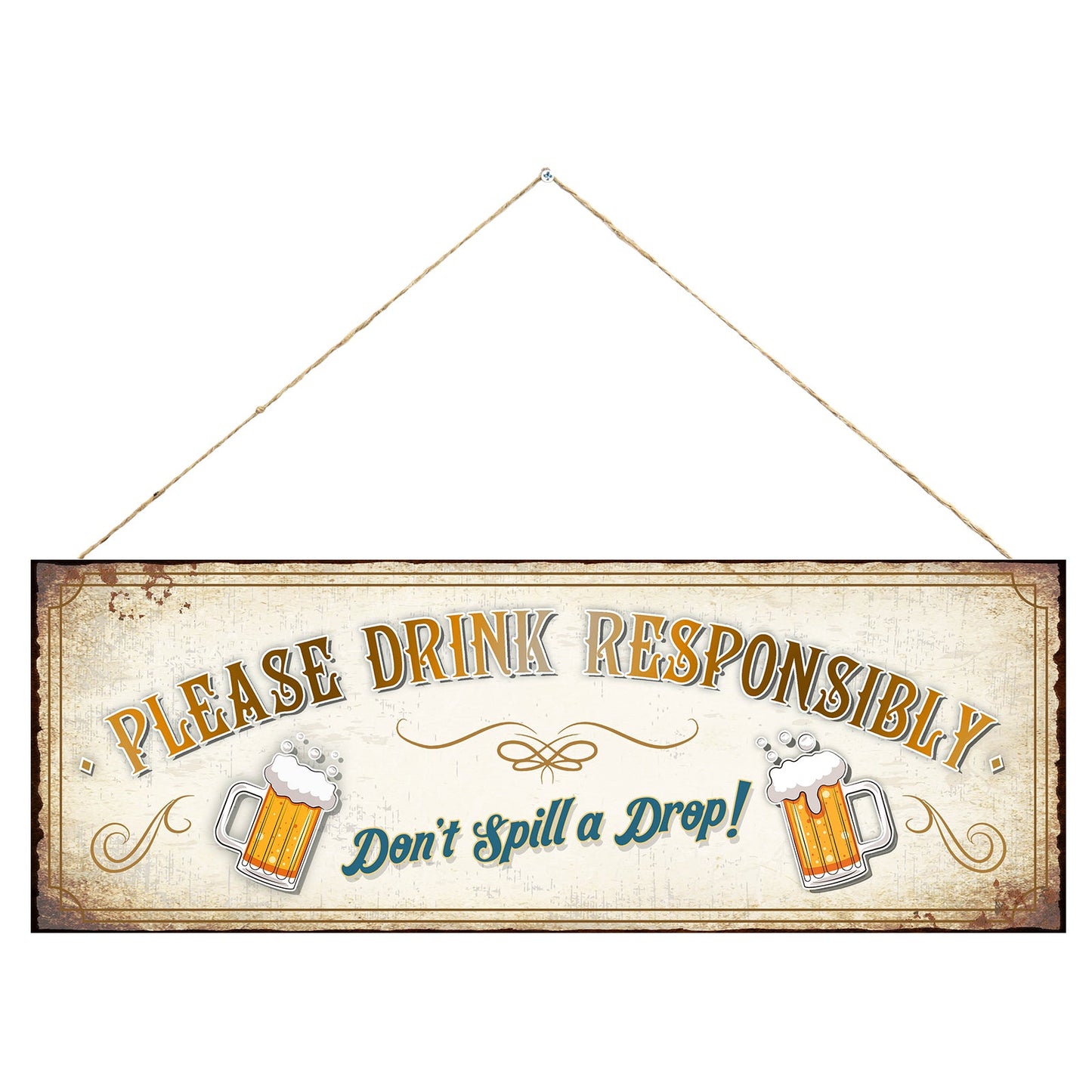 No.PH1032 Metal Wall Sign - Drink Responsibly