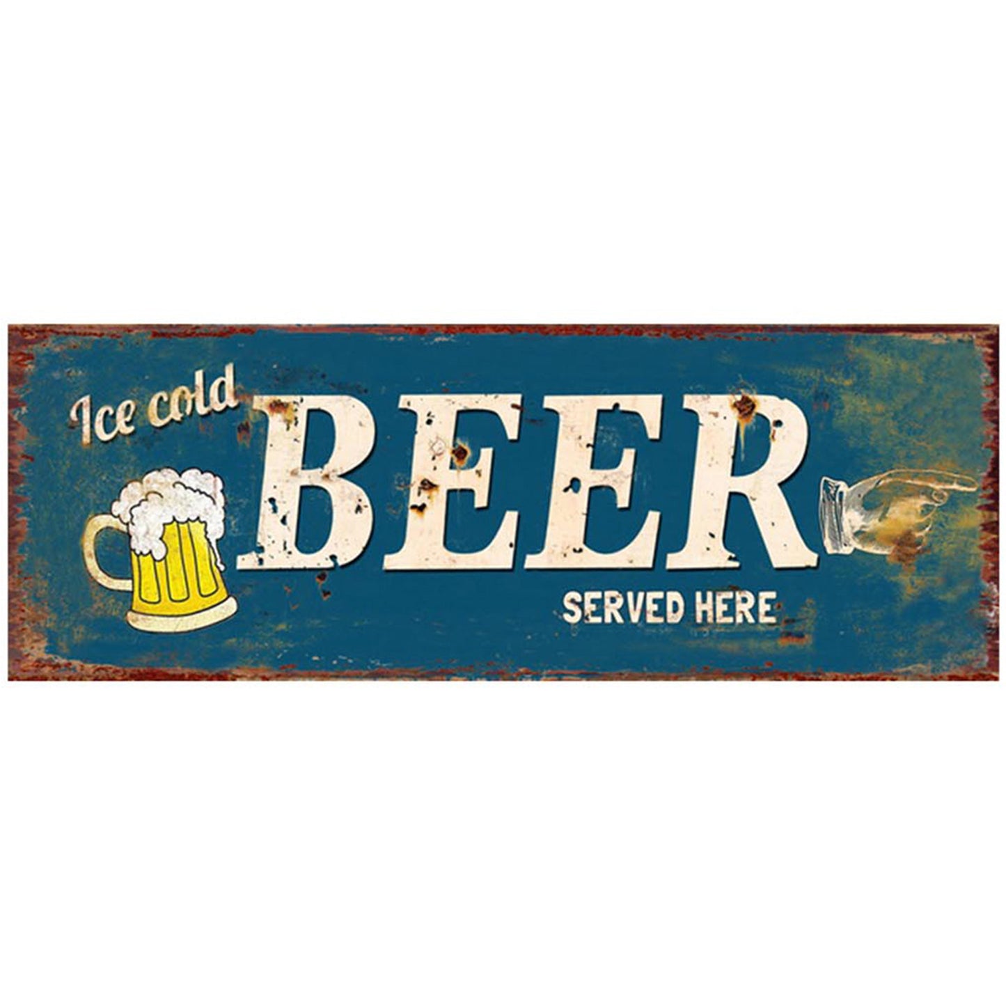 No.PH1524 Beer Served Here Metal Wall Sign