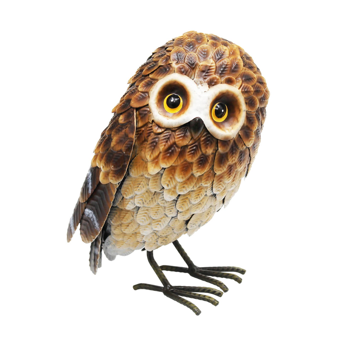 No.PQ1843 Small Metal Standing Brown Owl