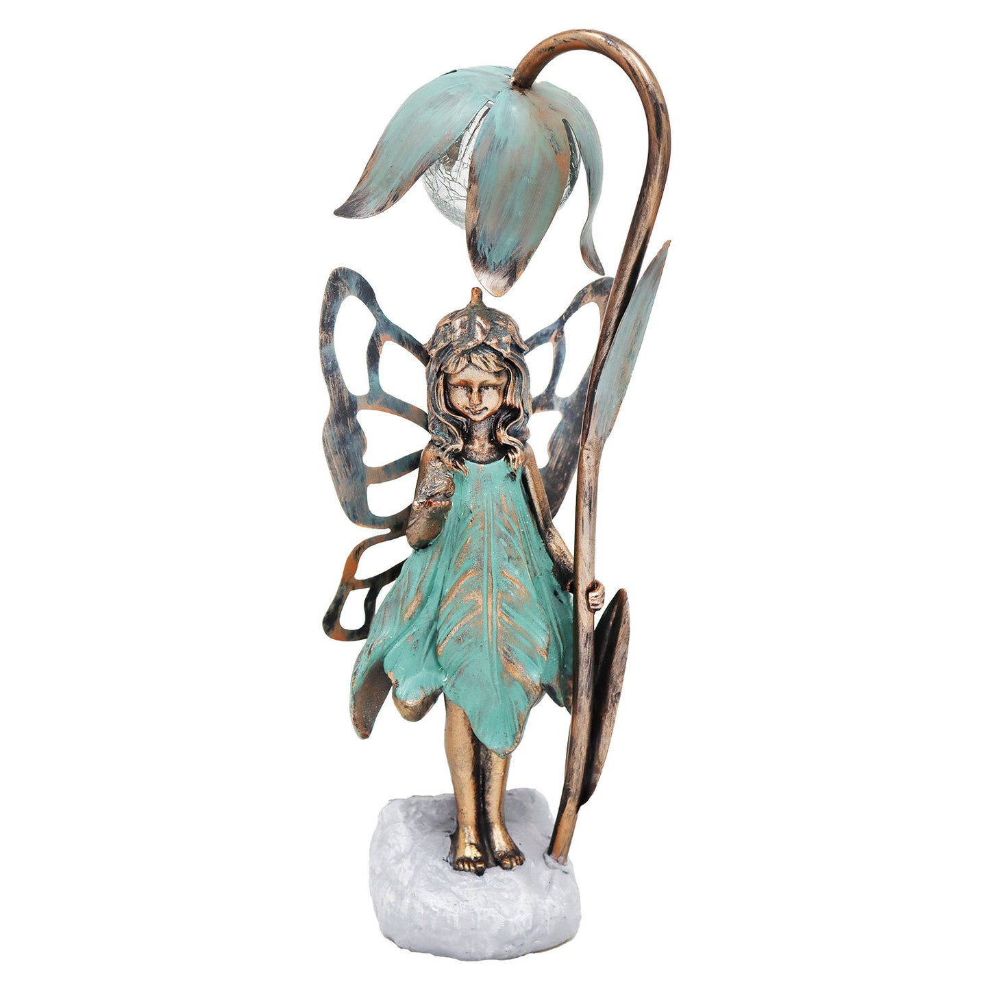 No.PR1012 Resin Fairy Solar Petal Light with Bird