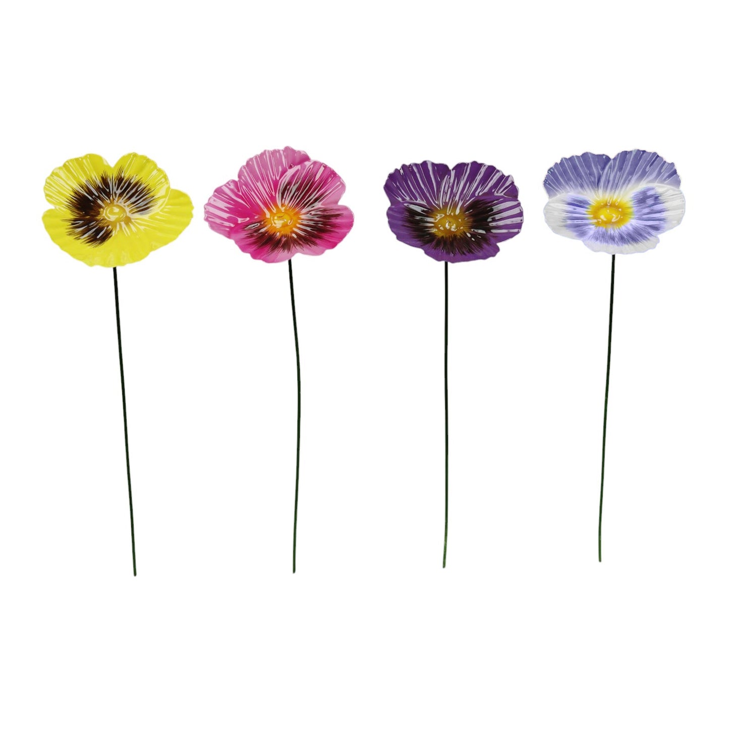 No.PS8006 Small Metal Flower Stakes - Pansy