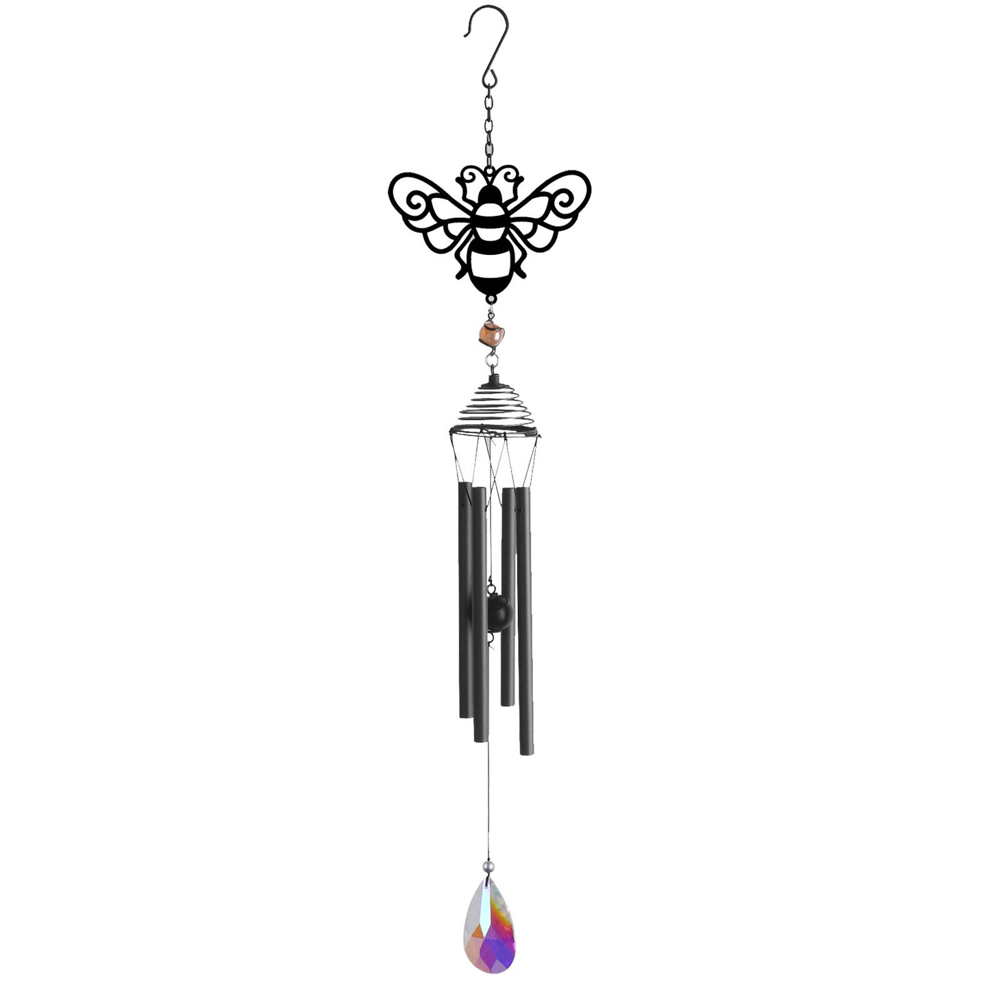 No.PT1012 Silhouette Honeybee Wind Chime - Black