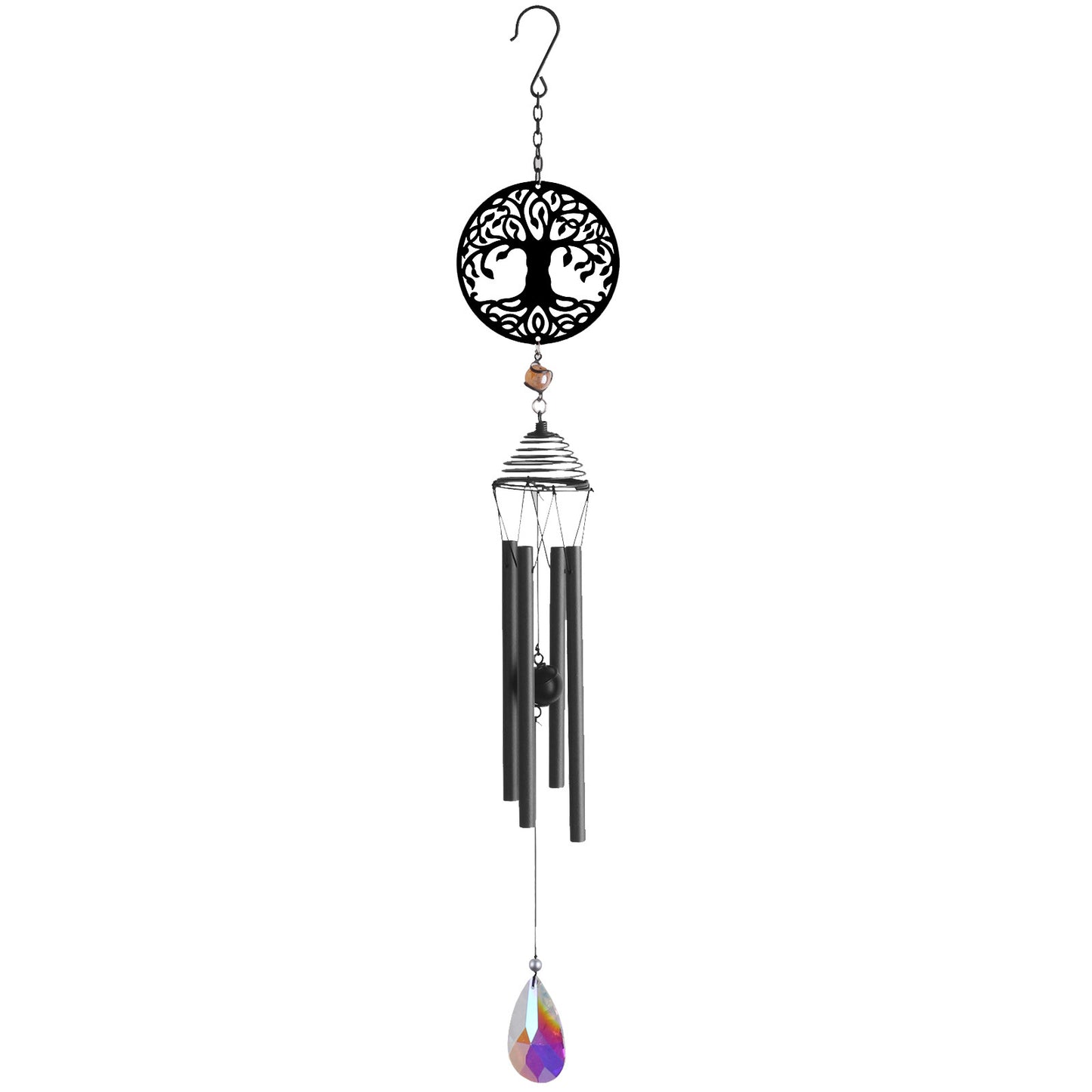 No.PT1015 Silhouette Tree of Life Wind Chime - Black