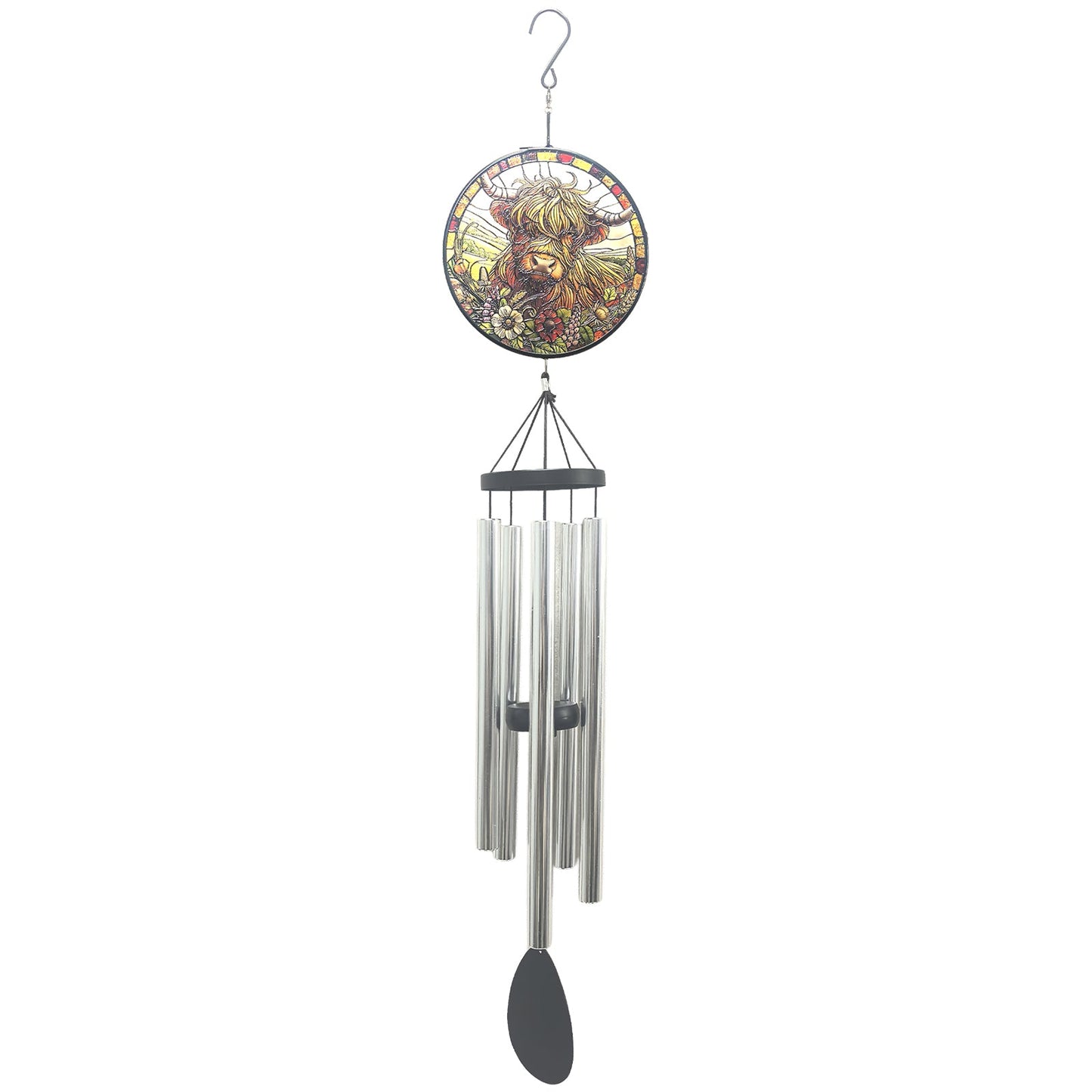 No.PT1058 Large Suncatcher Wind Chime - Highland Cow
