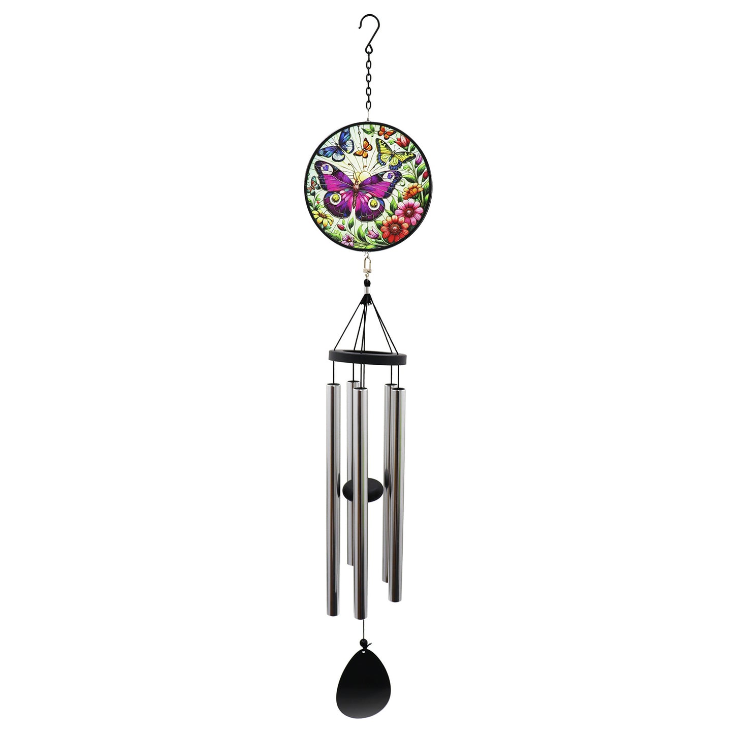 No.PT1060 Butterfly Stained Glass Suncatcher Wind Chime