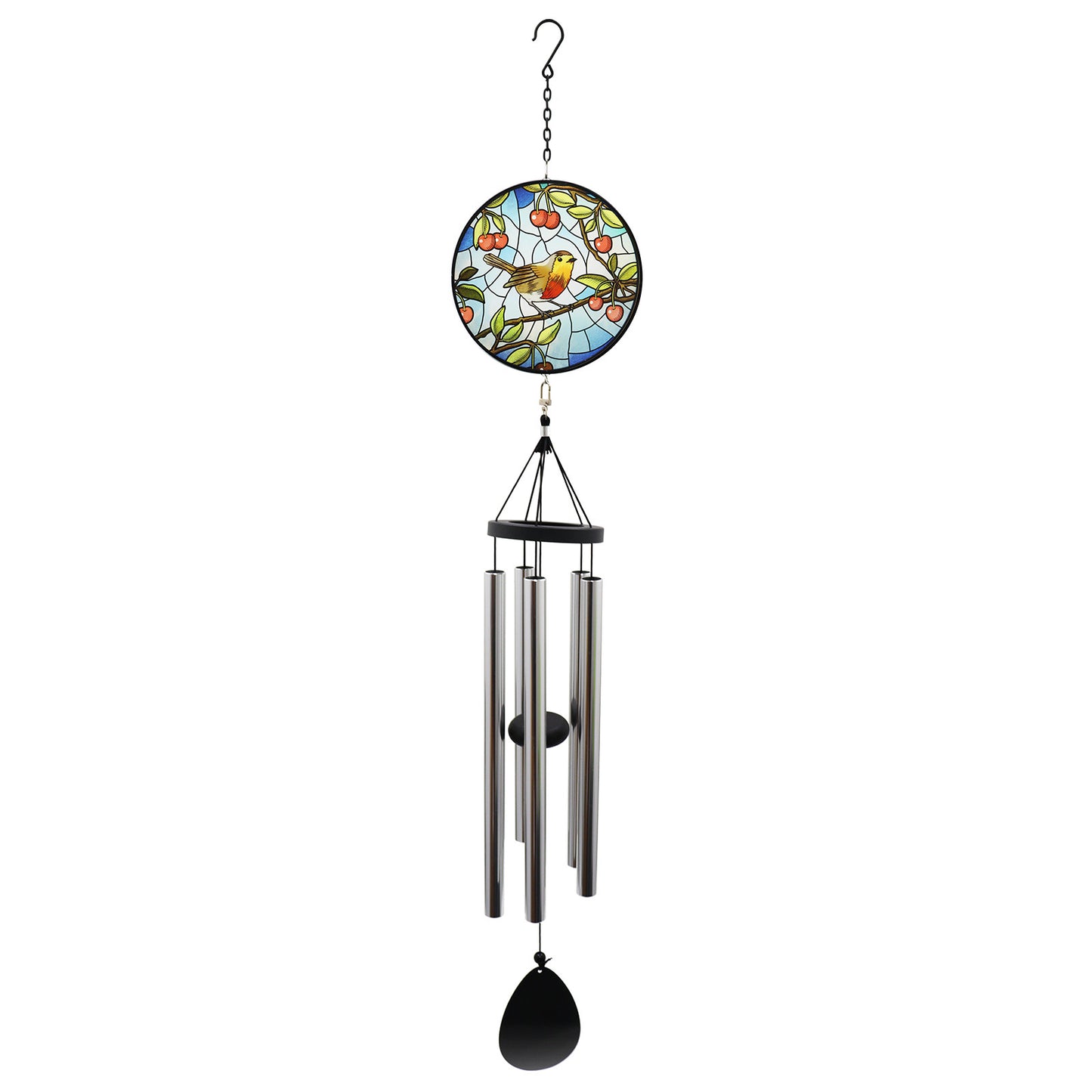 No.PT1063 Robin Stained Glass Suncatcher Wind Chime