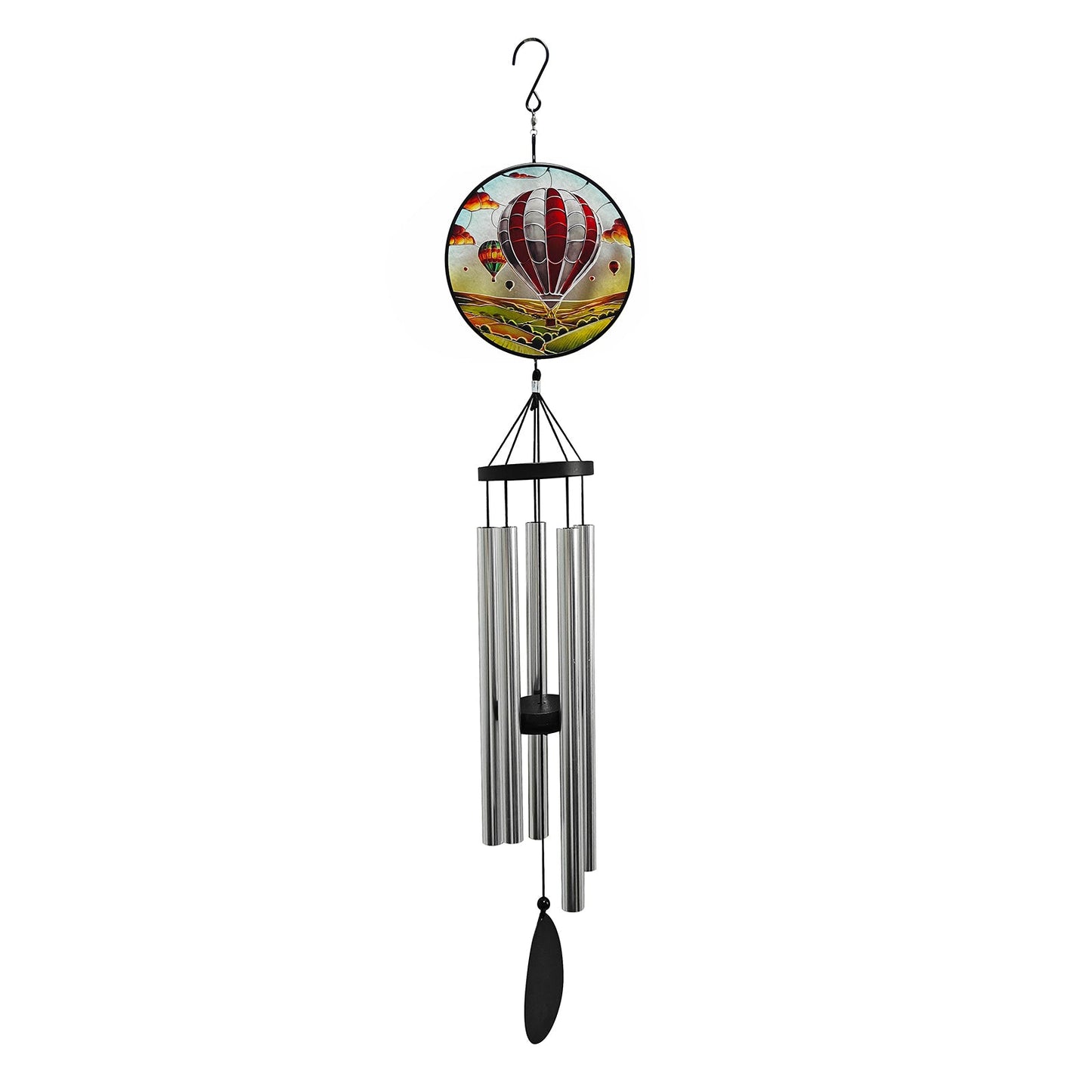 No.PT1064 Large Glass Suncatcher Windchime - Hot Air Balloon