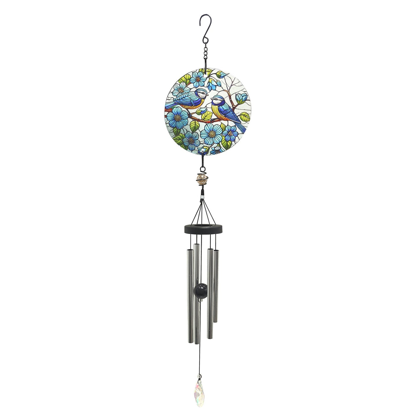 No.PT1082 Small Glass Suncatcher Windchime - Blue Tit