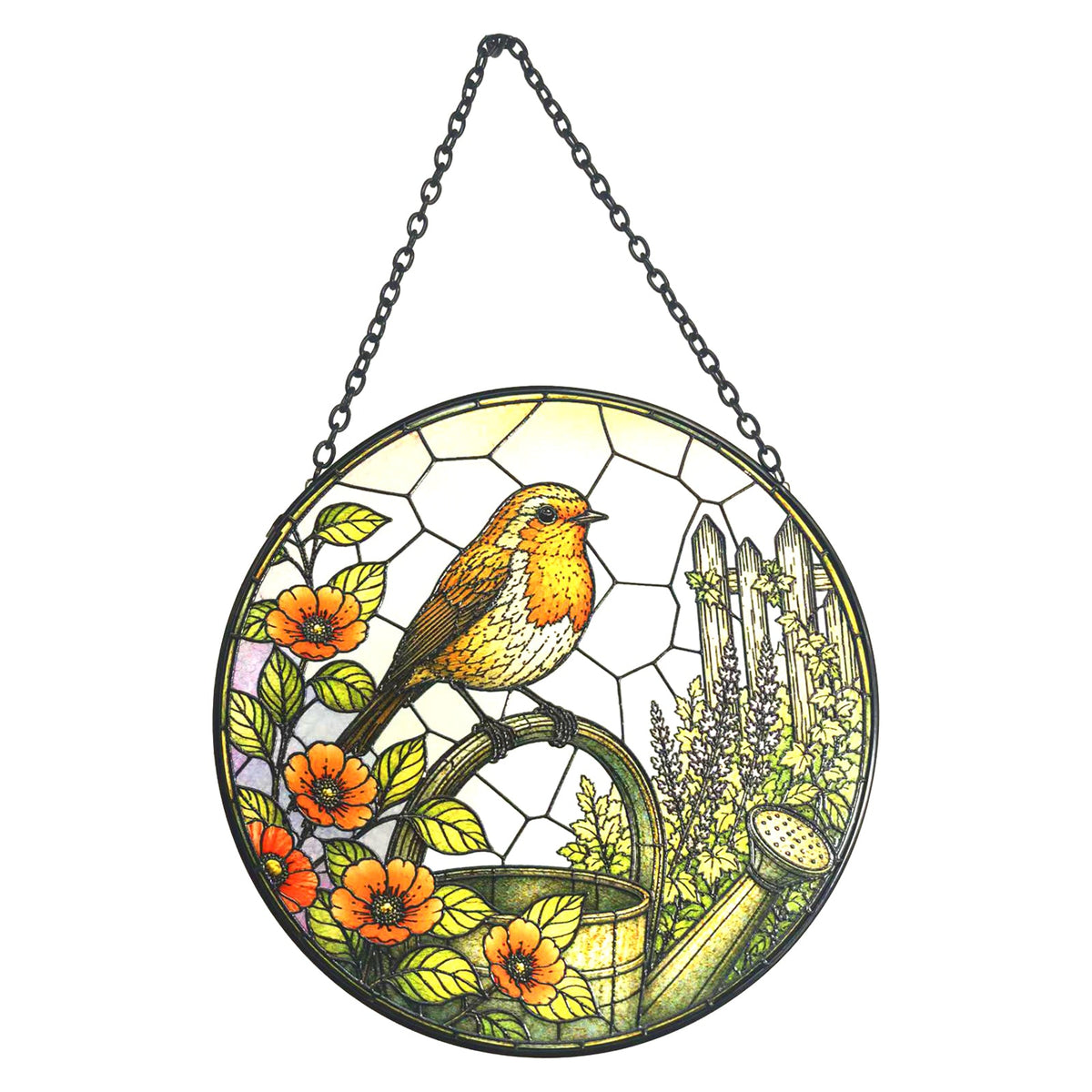 No.PT2202 Stained Glass Hanging Suncatcher - Robin