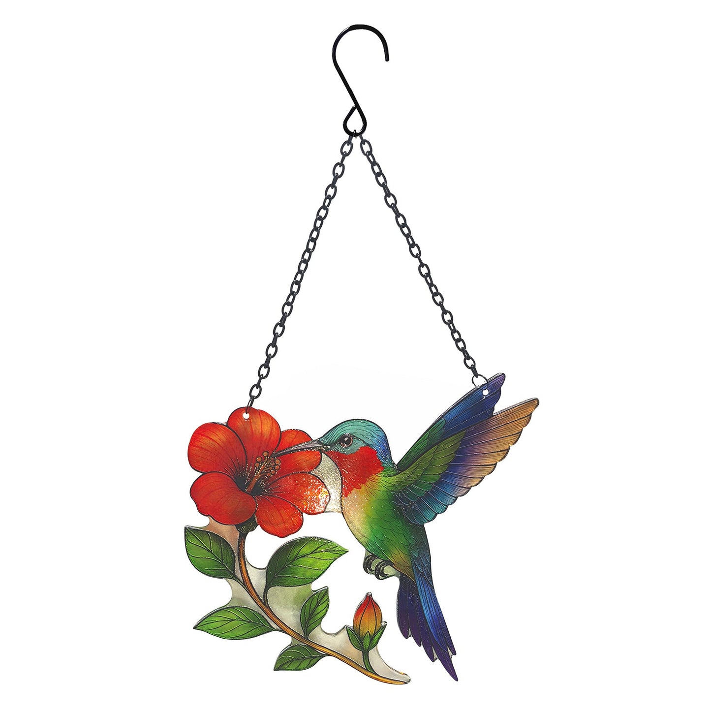 No.PT2323 Cut Glass Hanging Suncatcher - Hummingbird