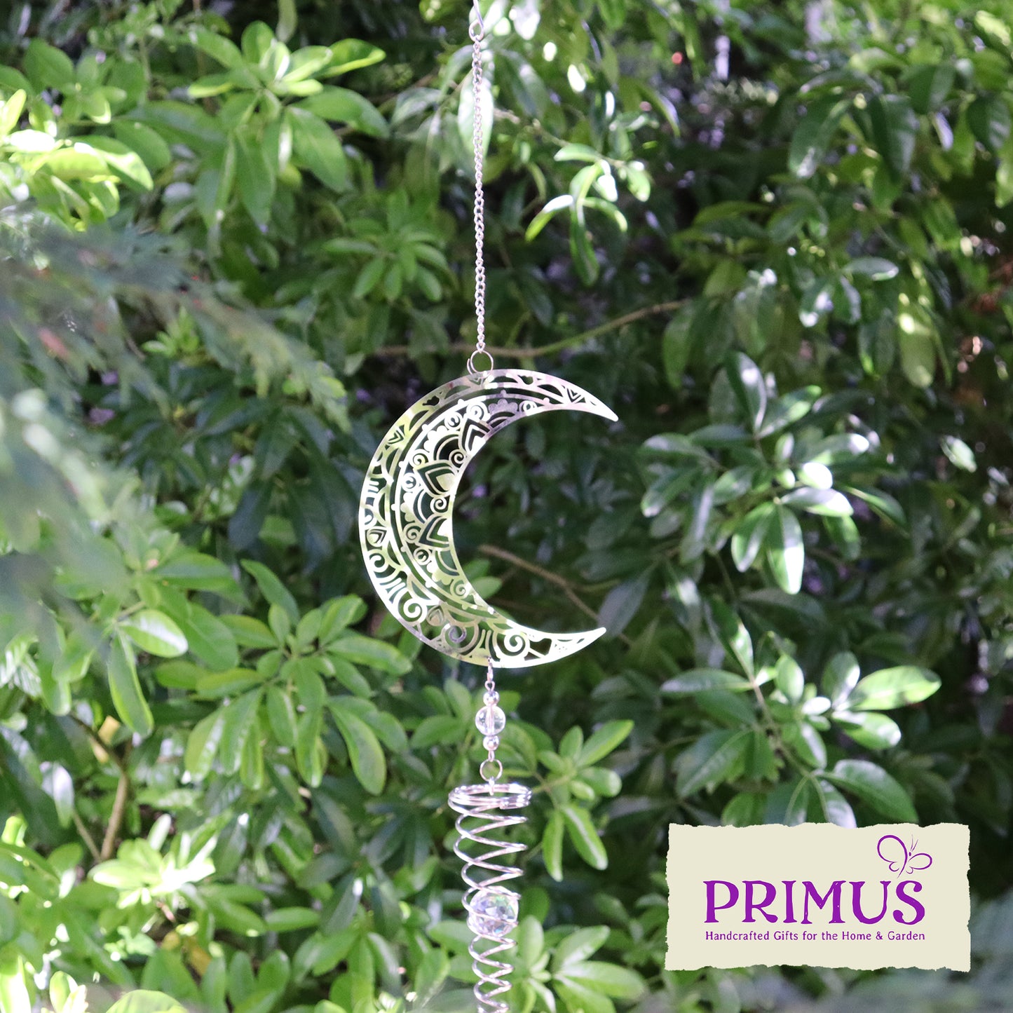 No.PT2506 Moon Stainless Steel Hanging Spiral Spinner
