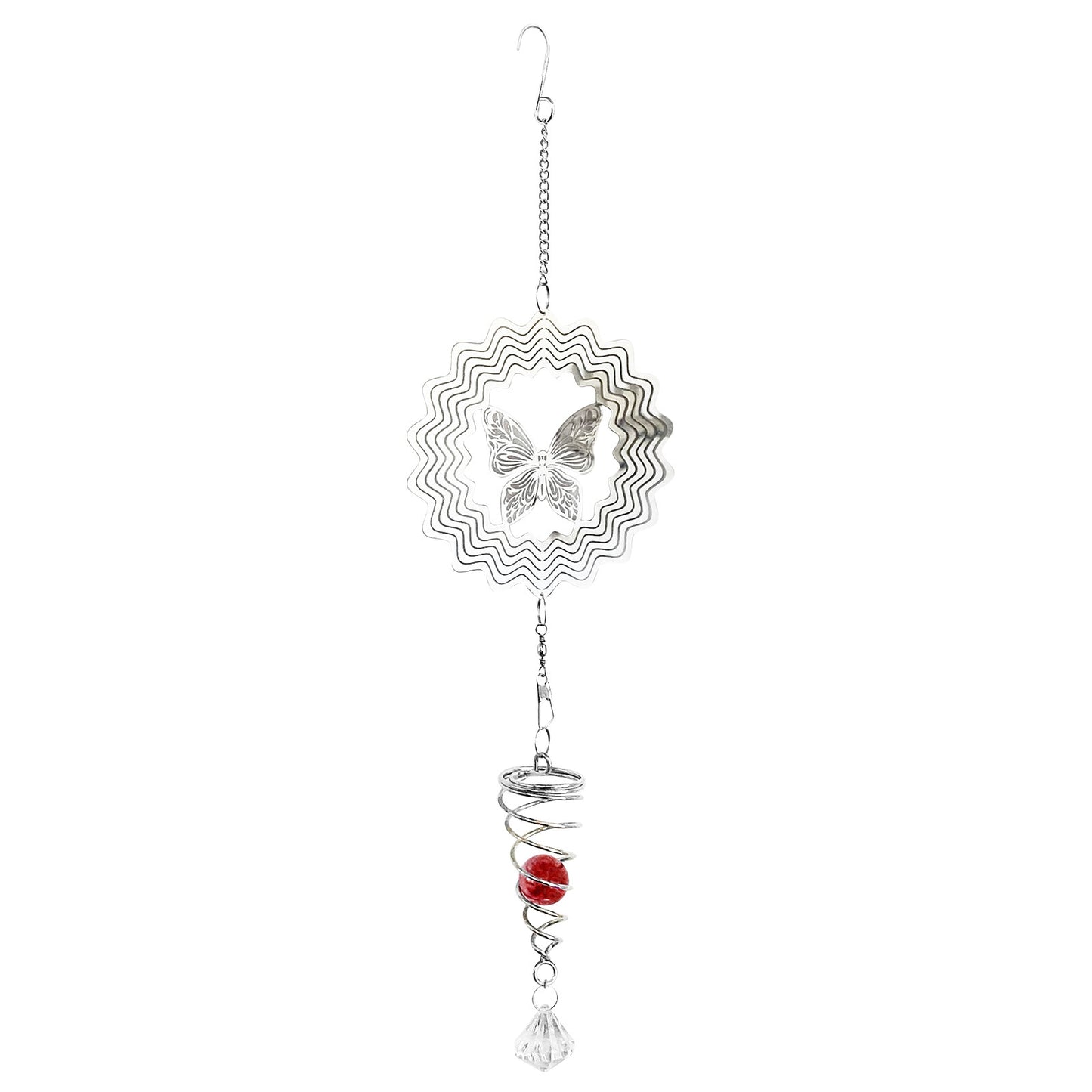 No.PT2508 Butterfly Stainless Steel Hanging Spiral Spinner