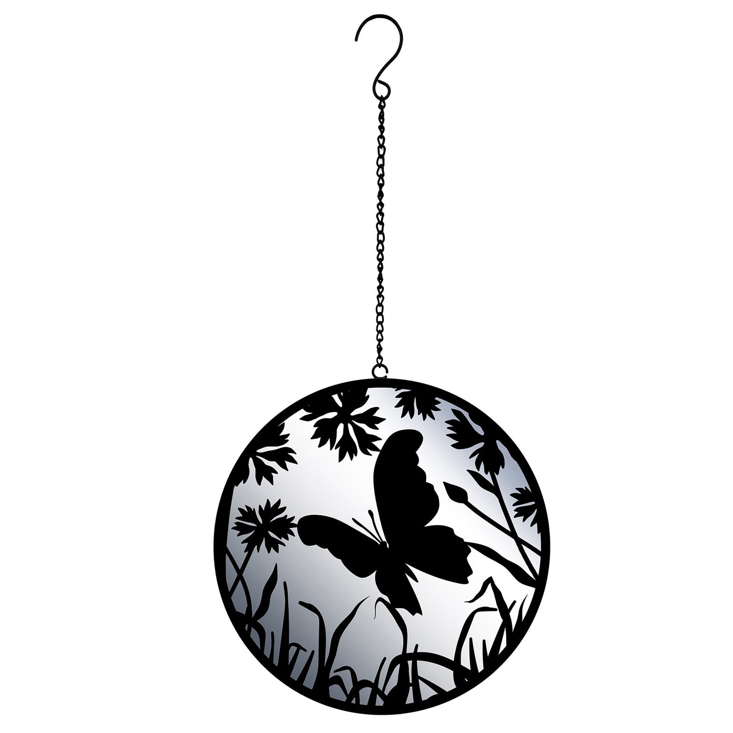 No.PT2701BK Black Butterfly Hanging Mirror Silhouette