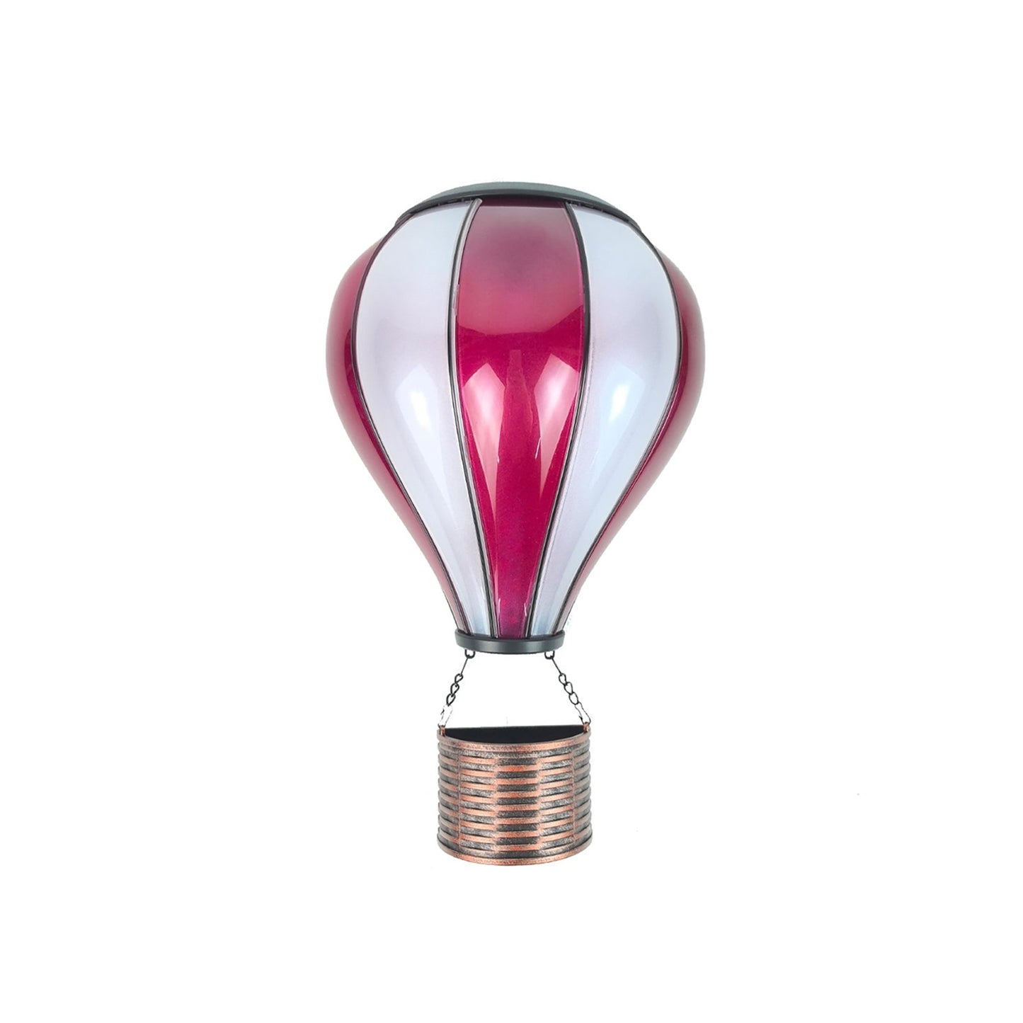 No.PT6121 Small Wall Mounted Solar LED Hot Air Balloon - Red & White