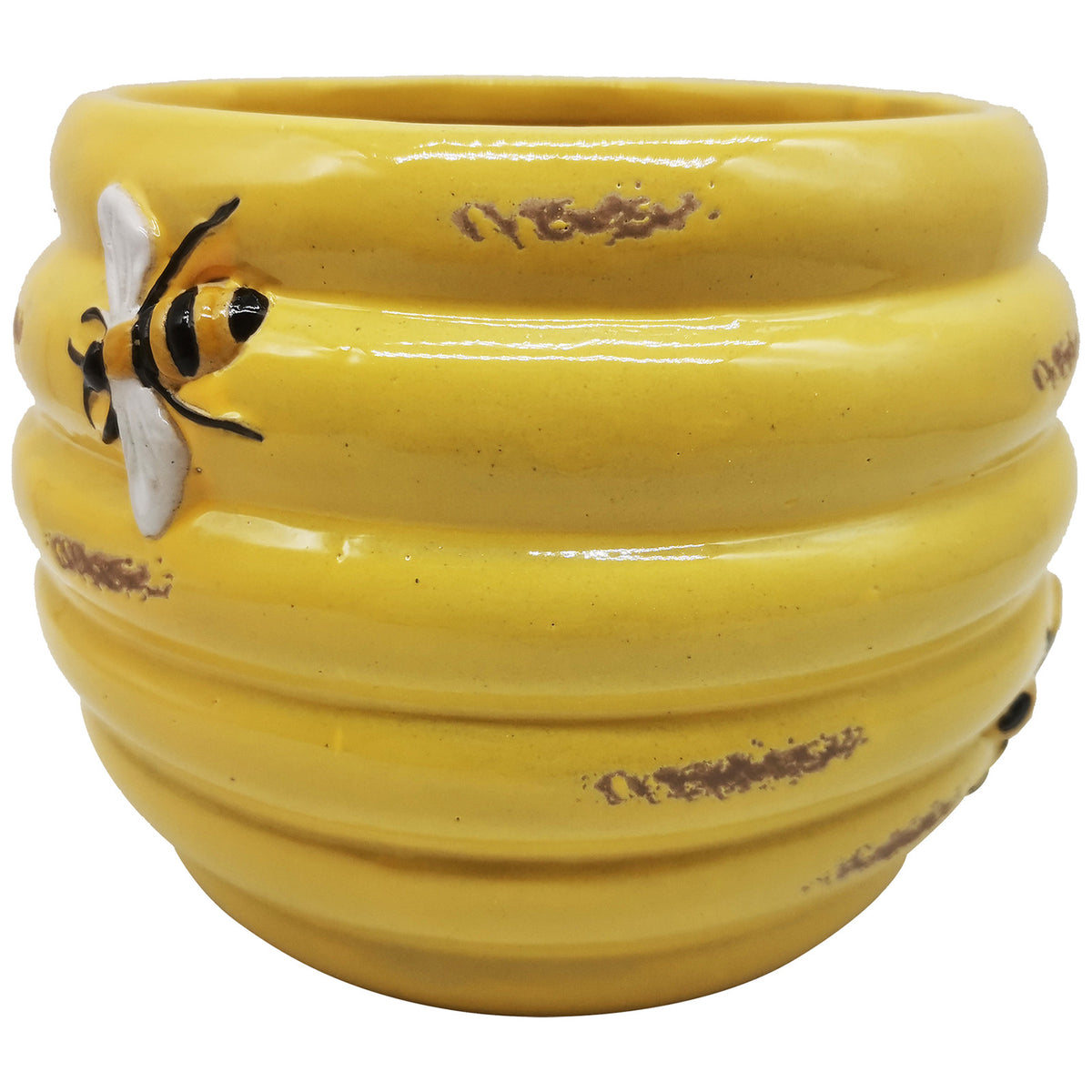 No.PW9113YL Yellow Ceramic Honey Pot Planter