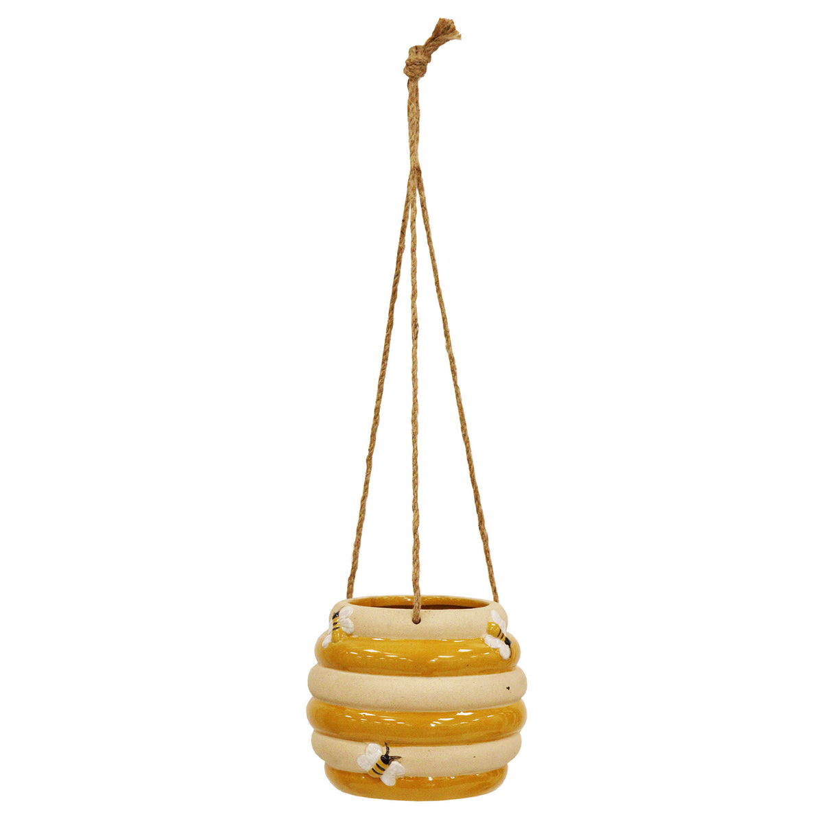 No.PW9114YL Yellow Ceramic Honey Pot Hanging Planter